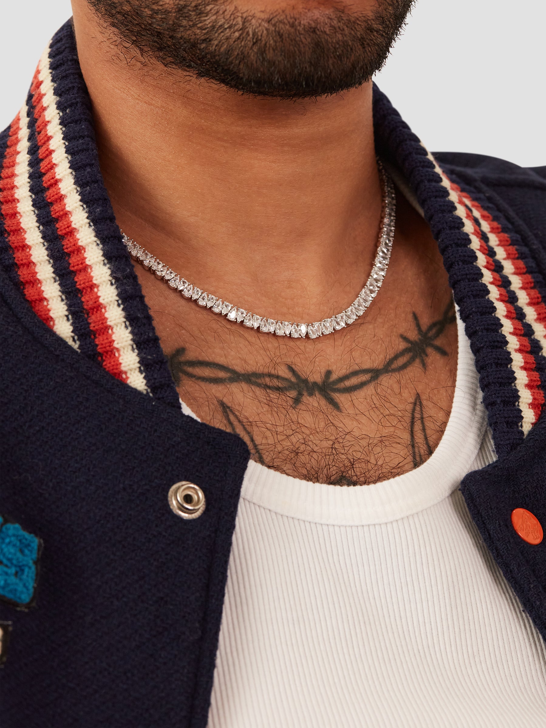 White Drop Tennis Chain