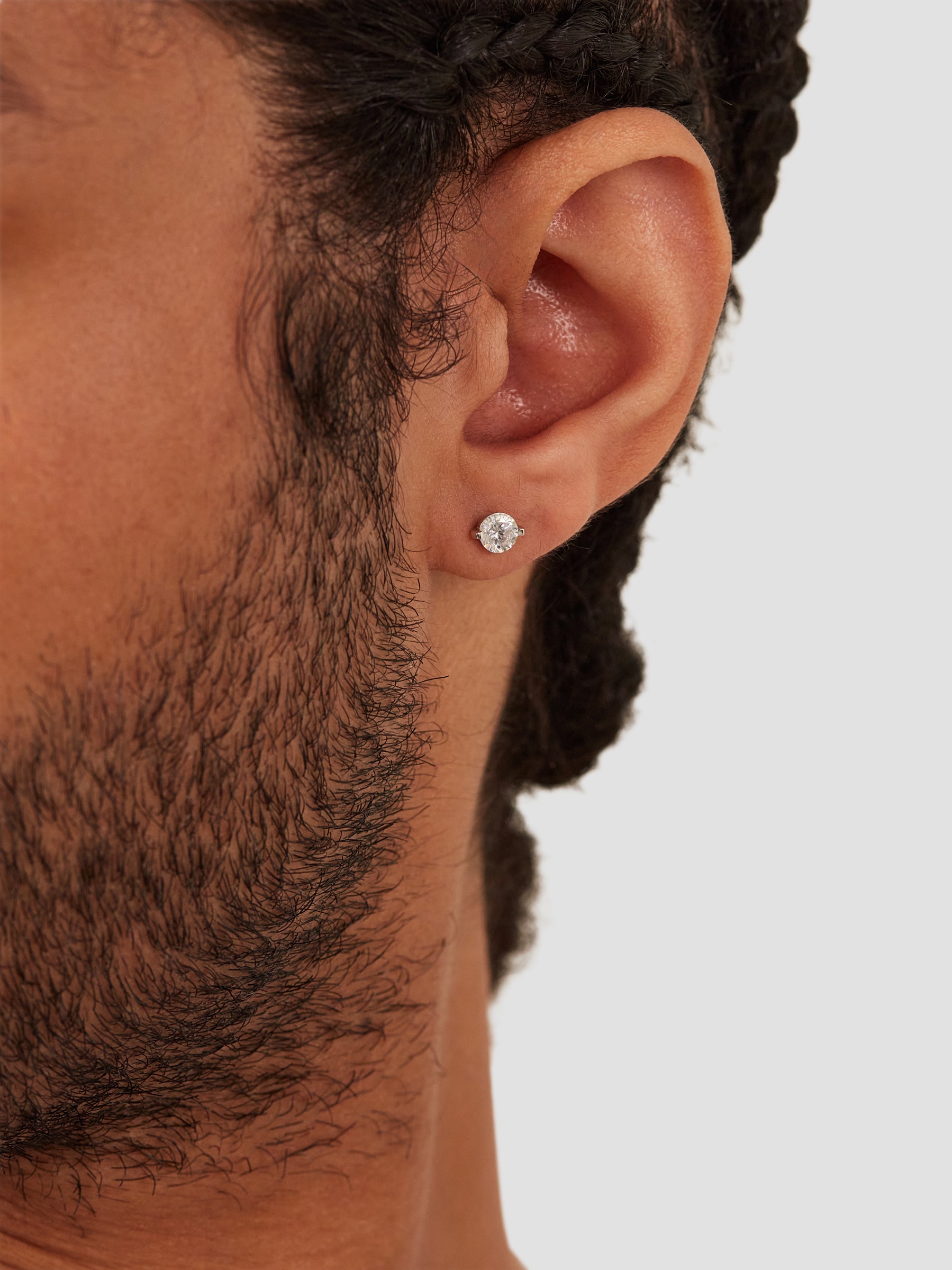 White Round Earring S