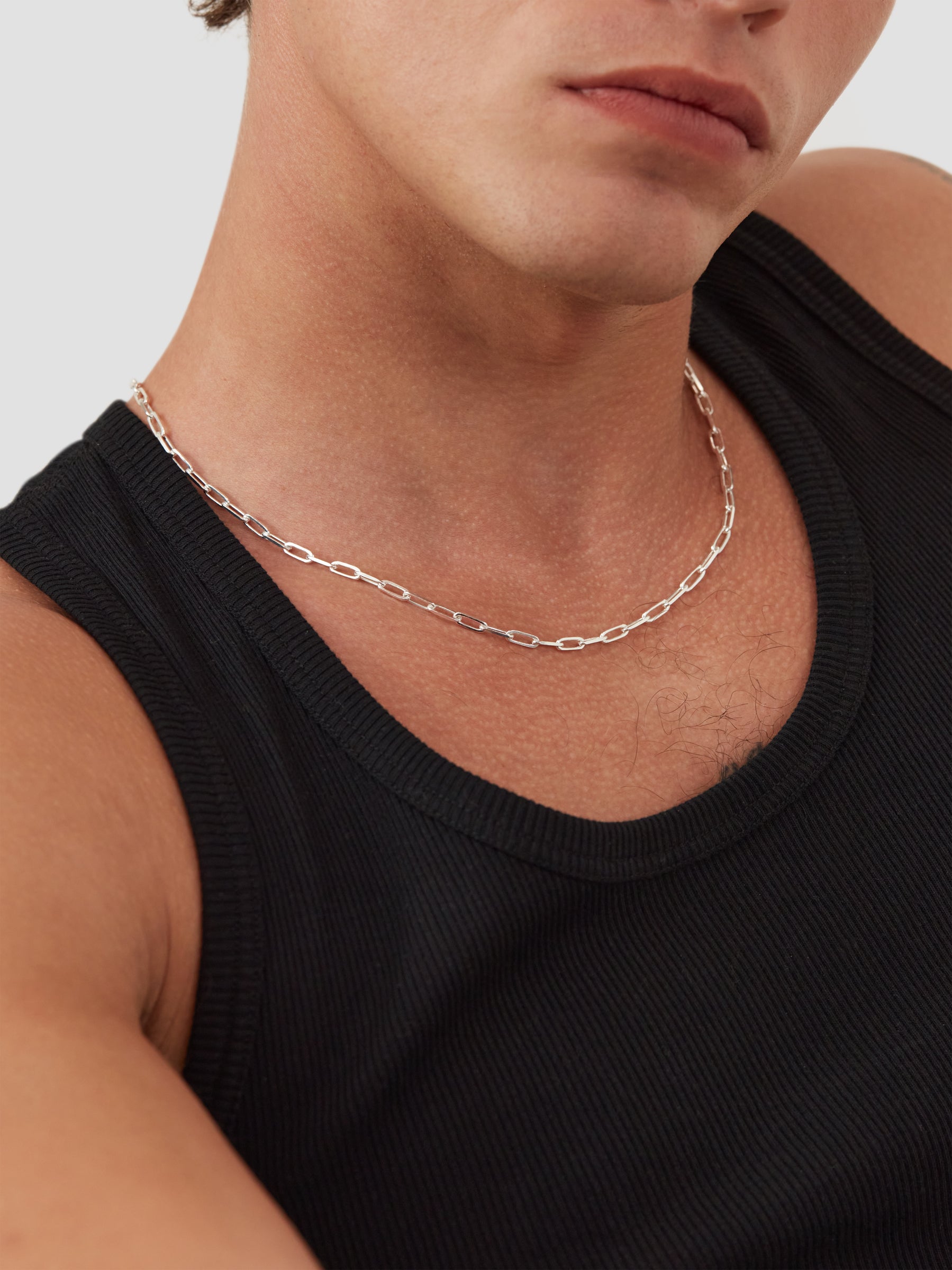 Silver Paper Clip Chain M