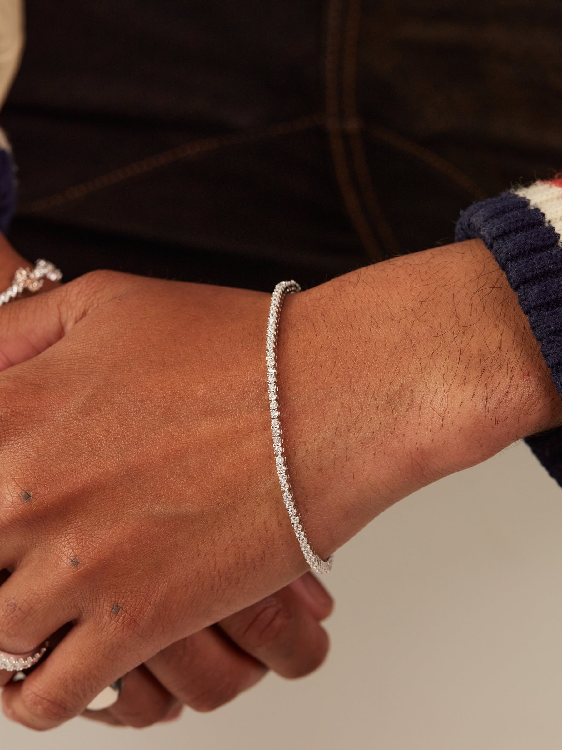Classic White Tennis Bracelet S