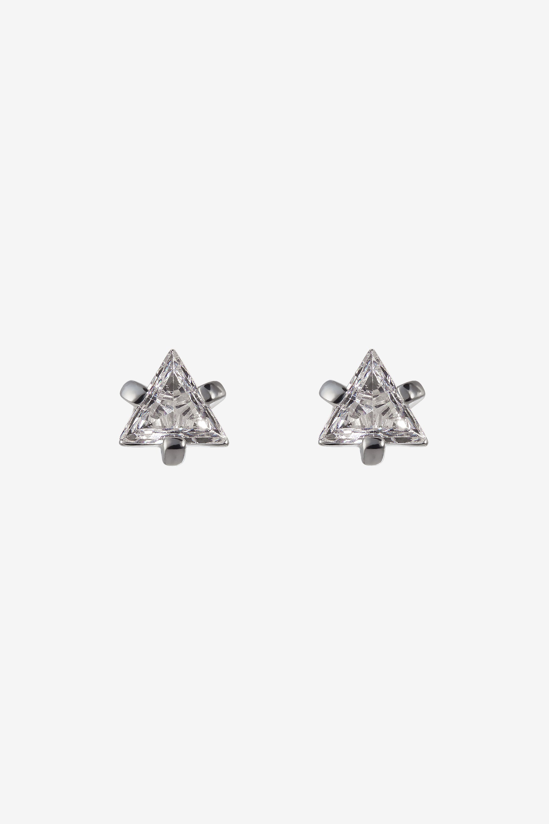 White Triangle Earrings