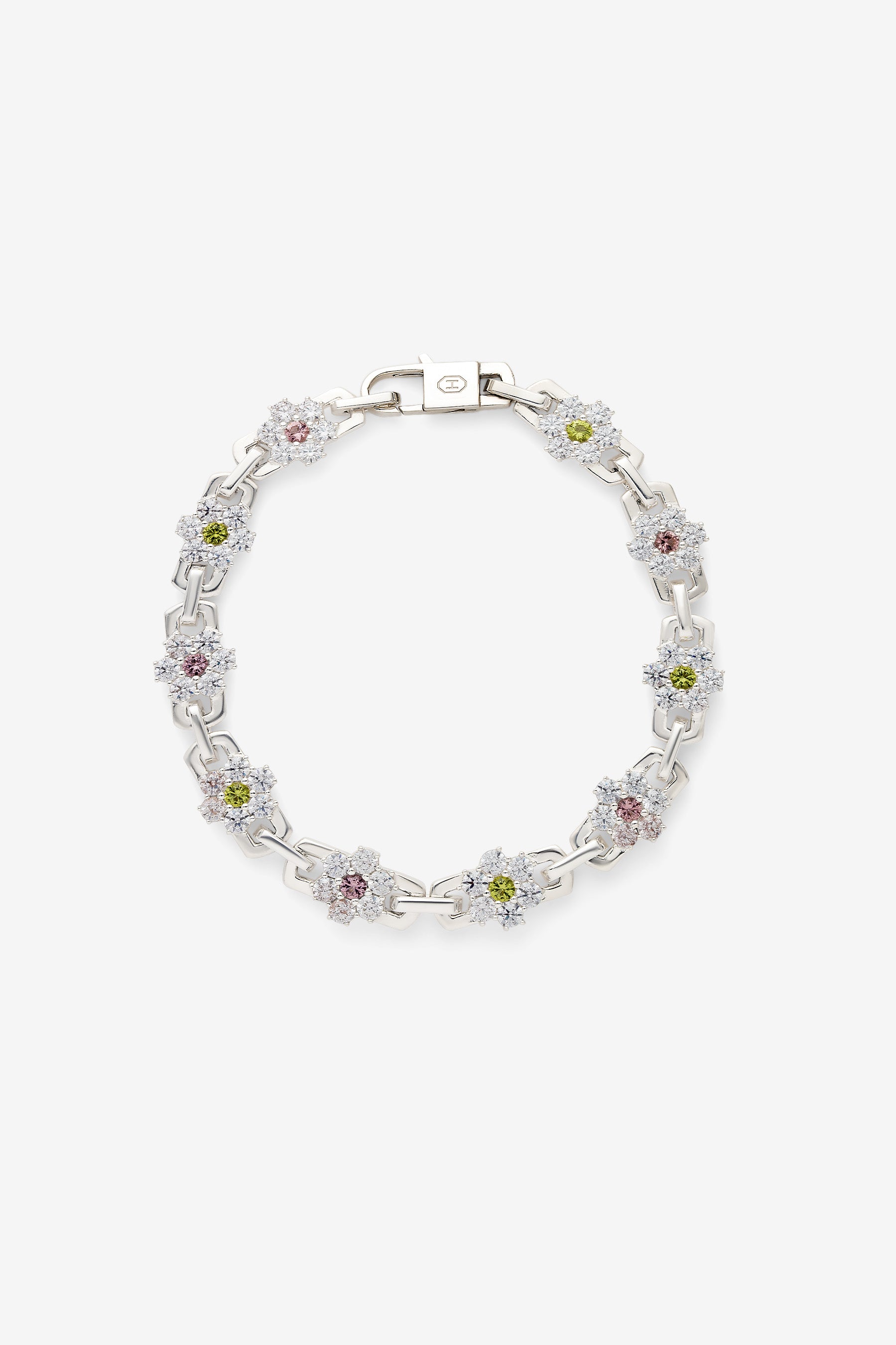 Peridot and Morganite Daisy Bracelet