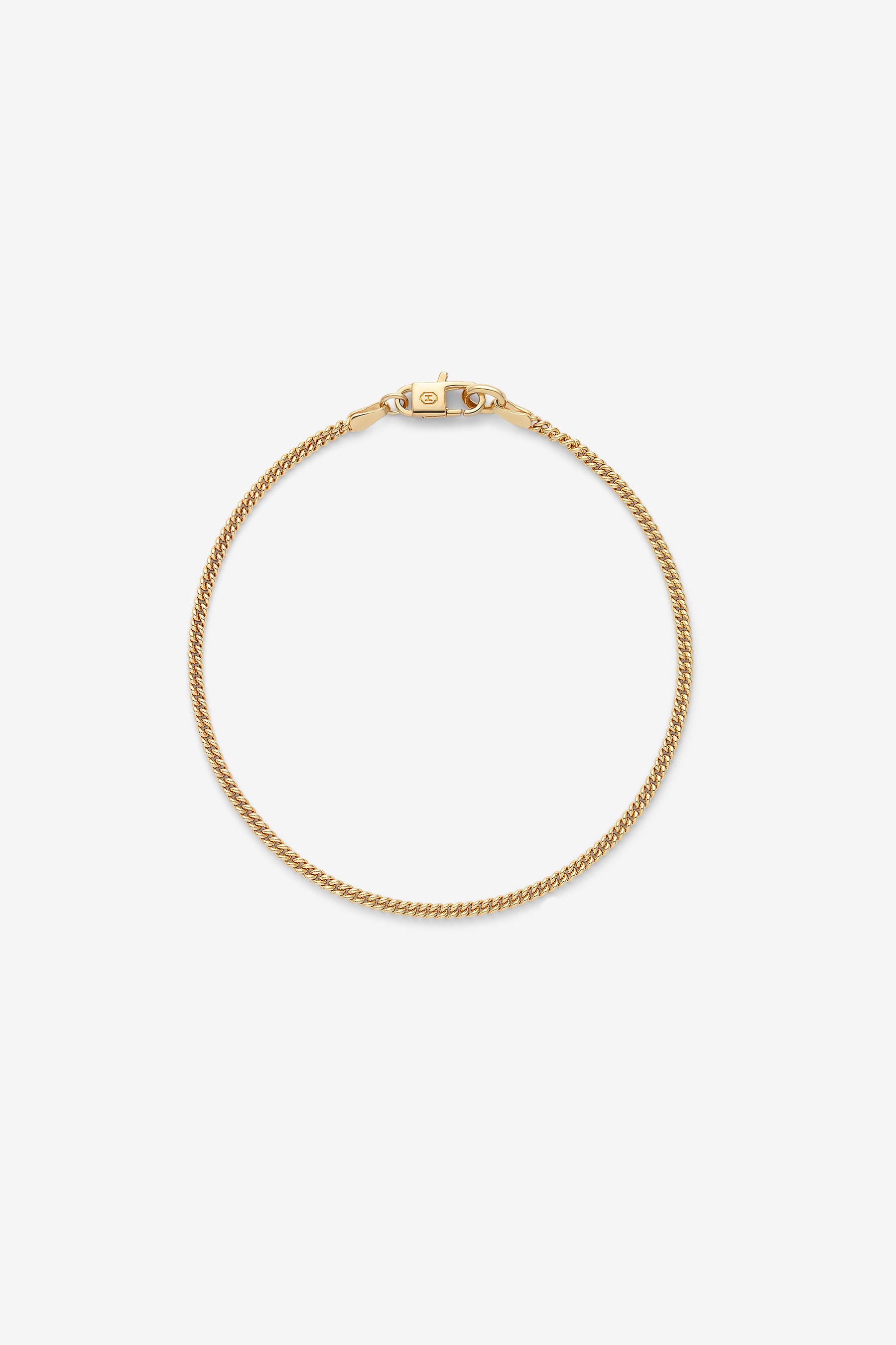 Gold Round Curb Bracelet S