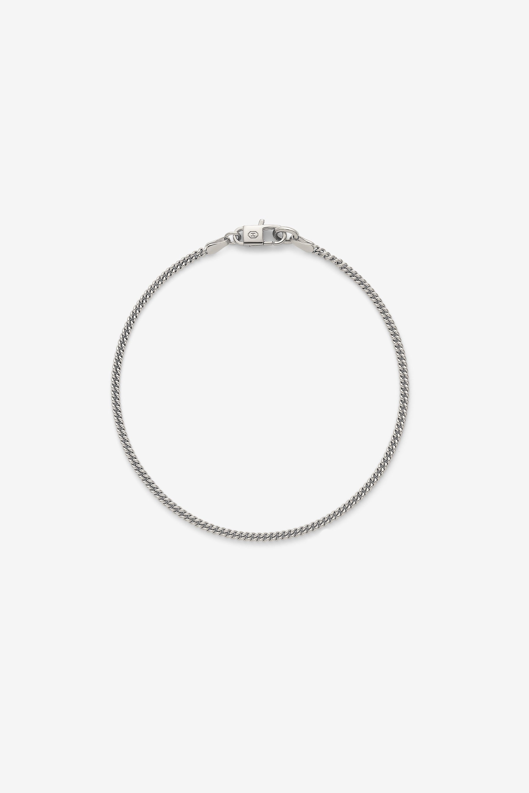 Silver Round Curb Bracelet S