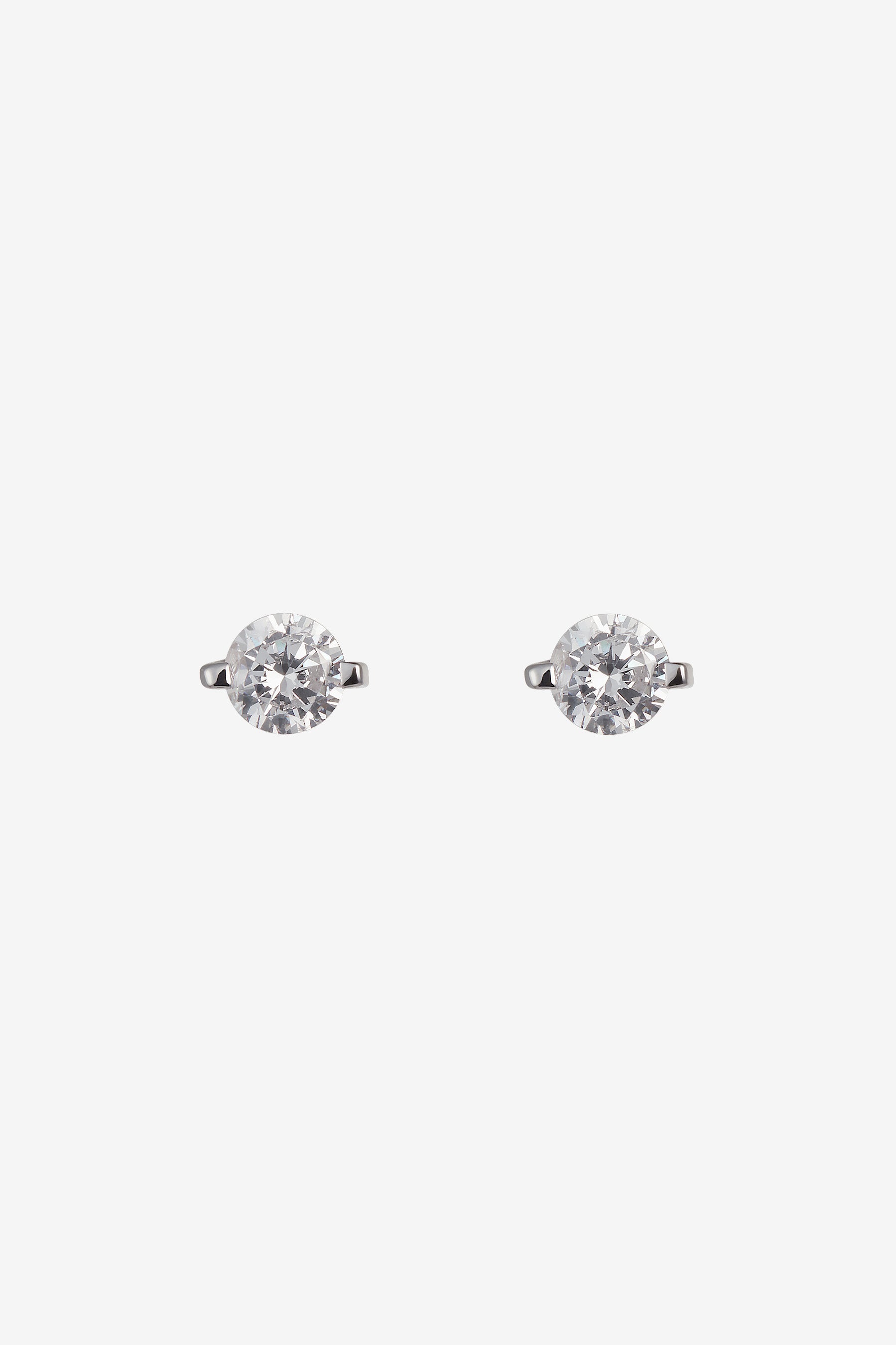 White Round Earring S