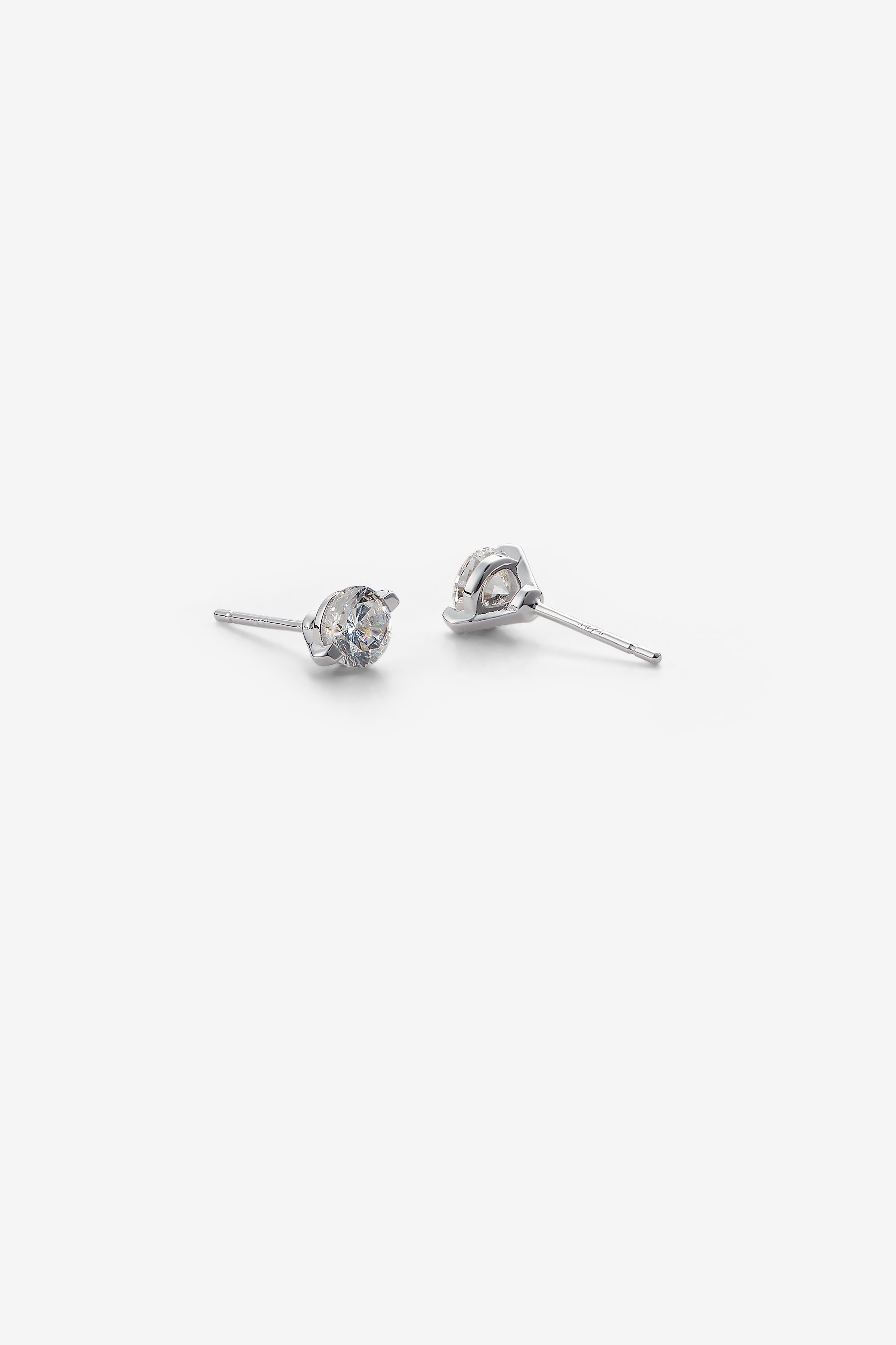 White Round Earring S