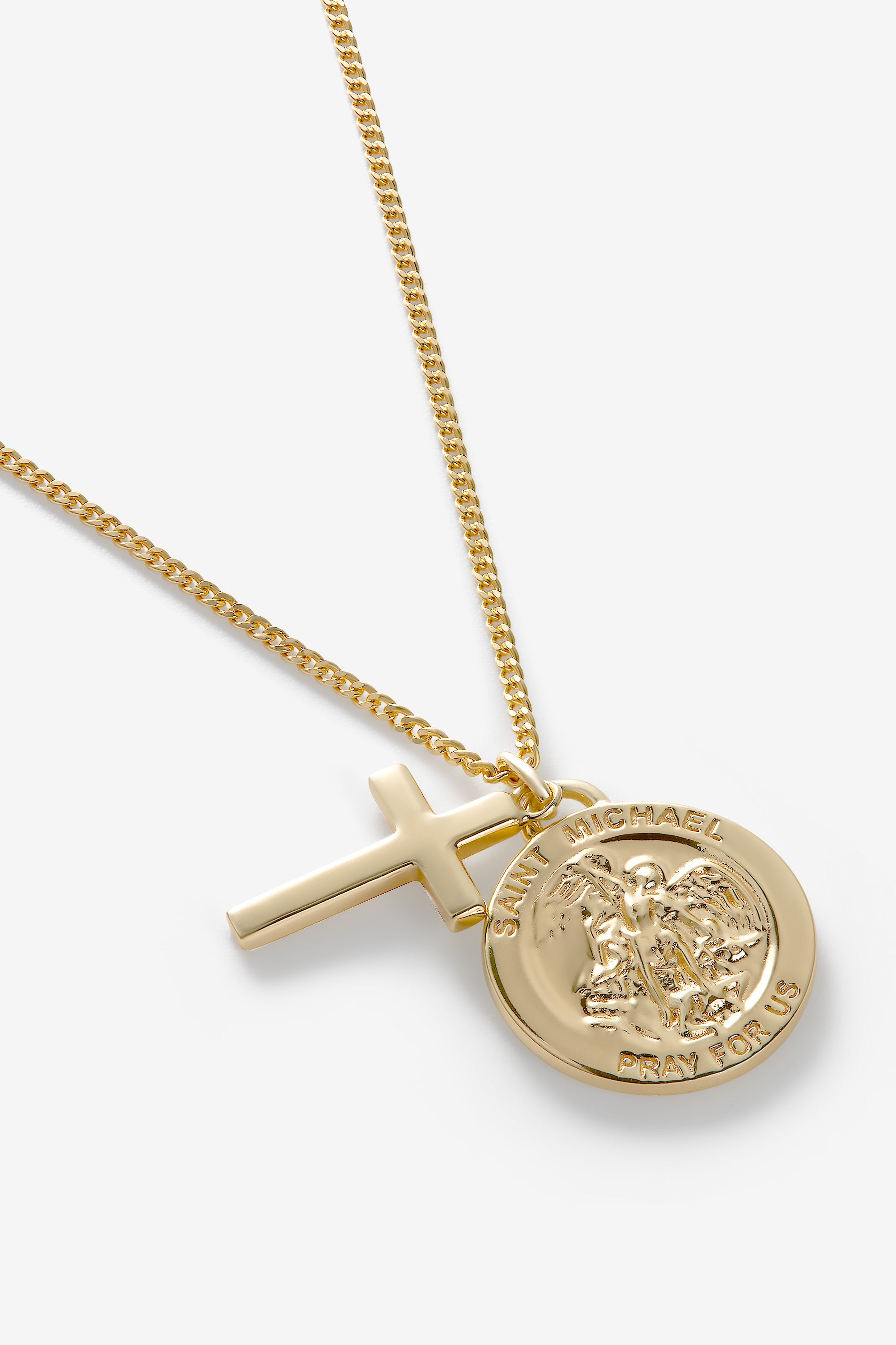 Gold St Michael Pendant