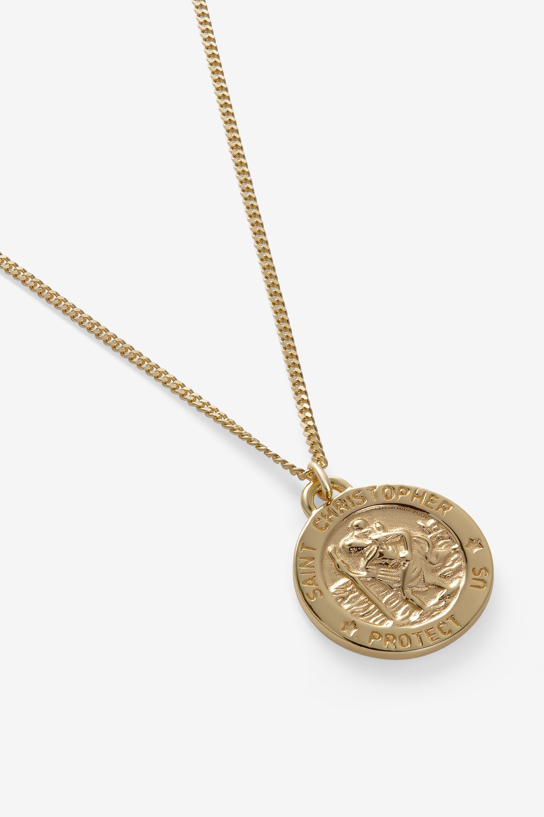 Gold St Christopher Pendant