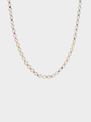 Rainbow Gradient Crystal Pearl Chain