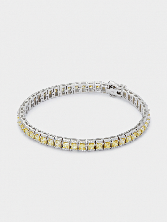 Yellow Princess Cut Tennis Bracelet Men s Designer Jewellery Hatton Labs