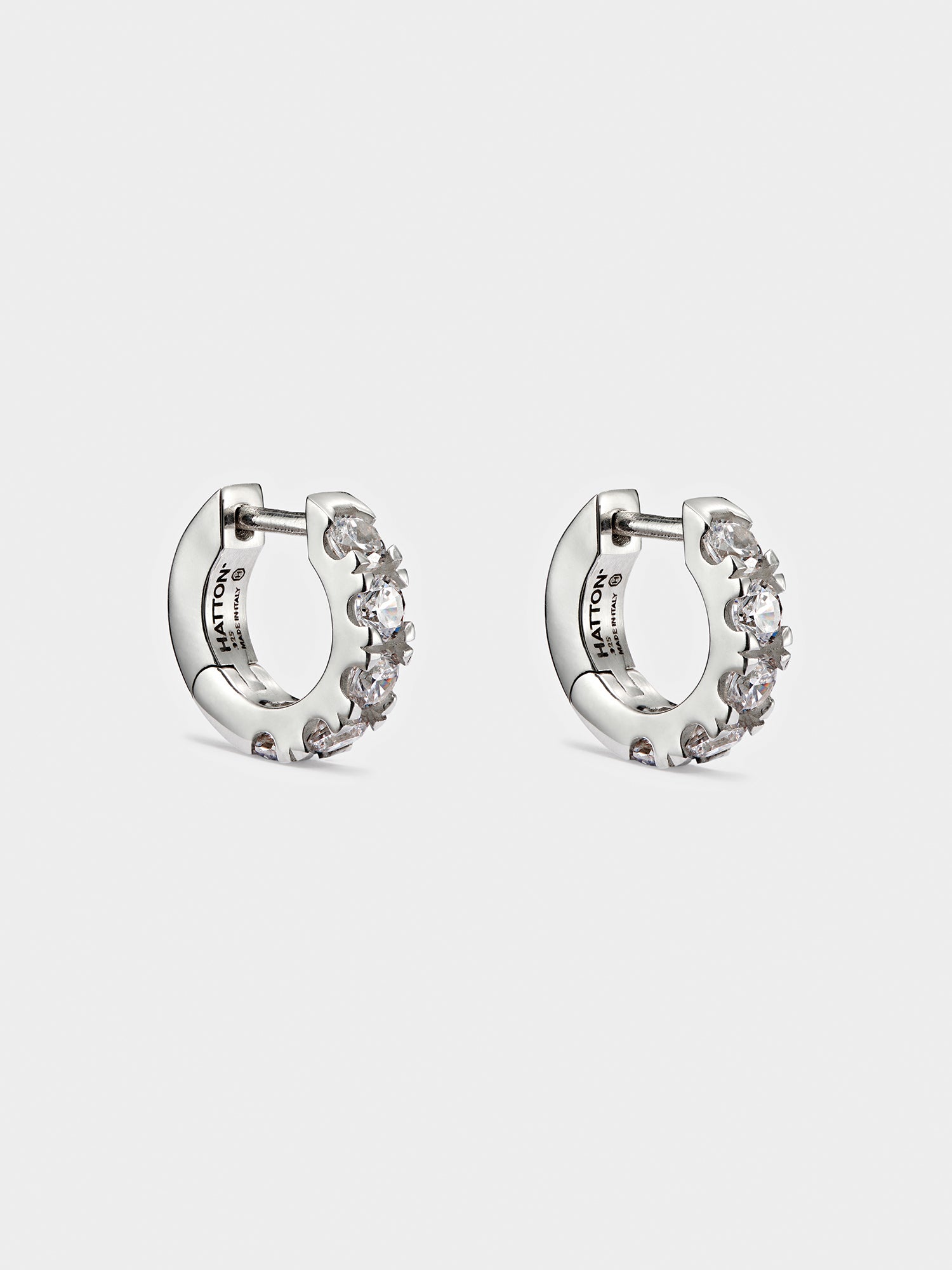 White Classic Hoops Earrings