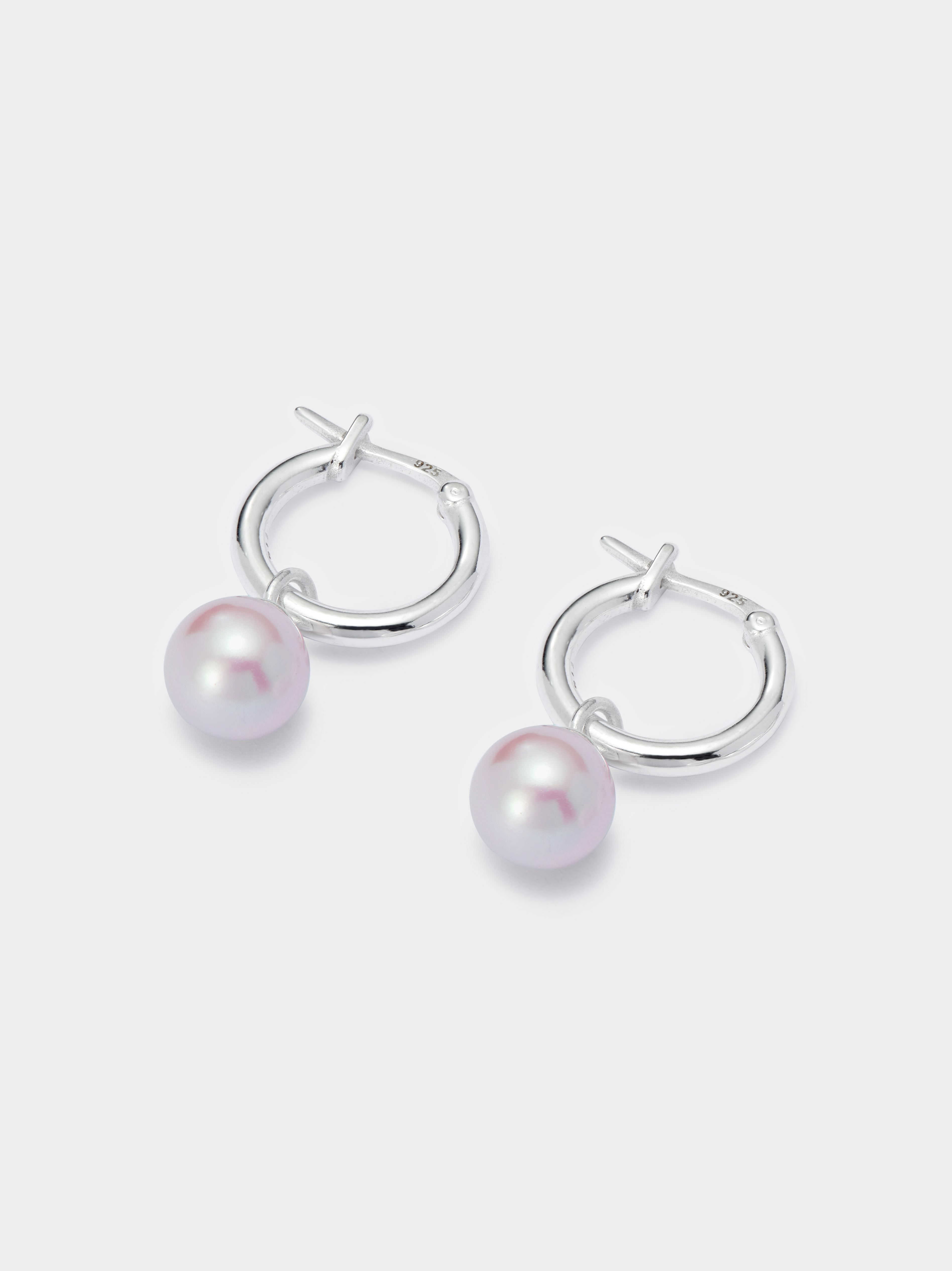 Mauve Pearl Hoop Earrings