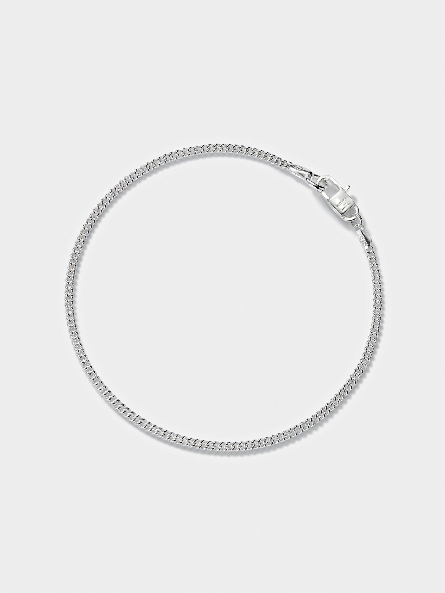 Silver Round Curb Bracelet S