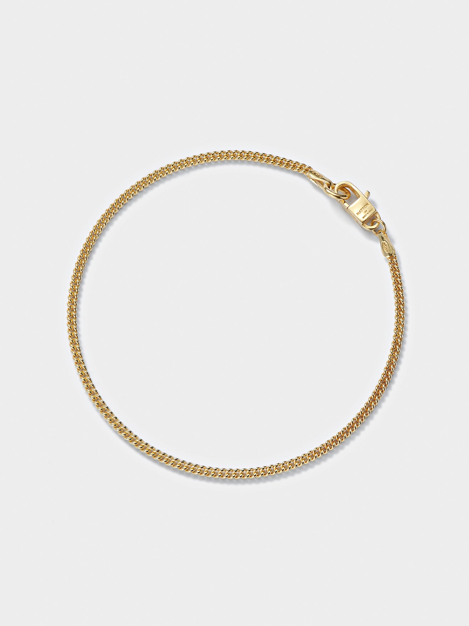 Gold Round Curb Bracelet S