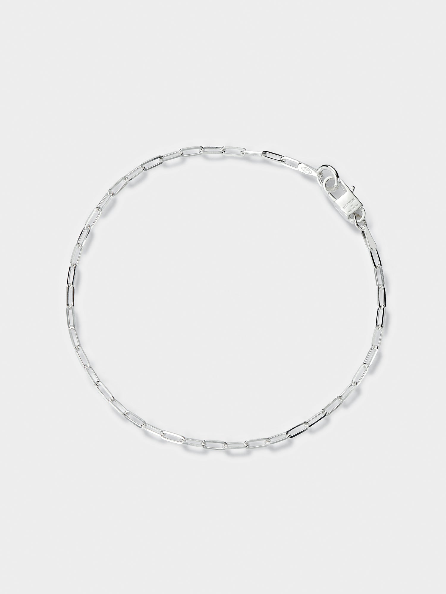 Silver Paper Clip Bracelet S