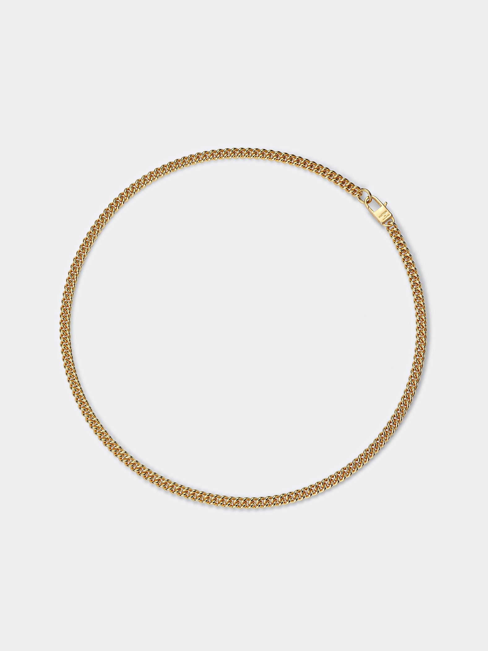 Gold Round Curb Chain L