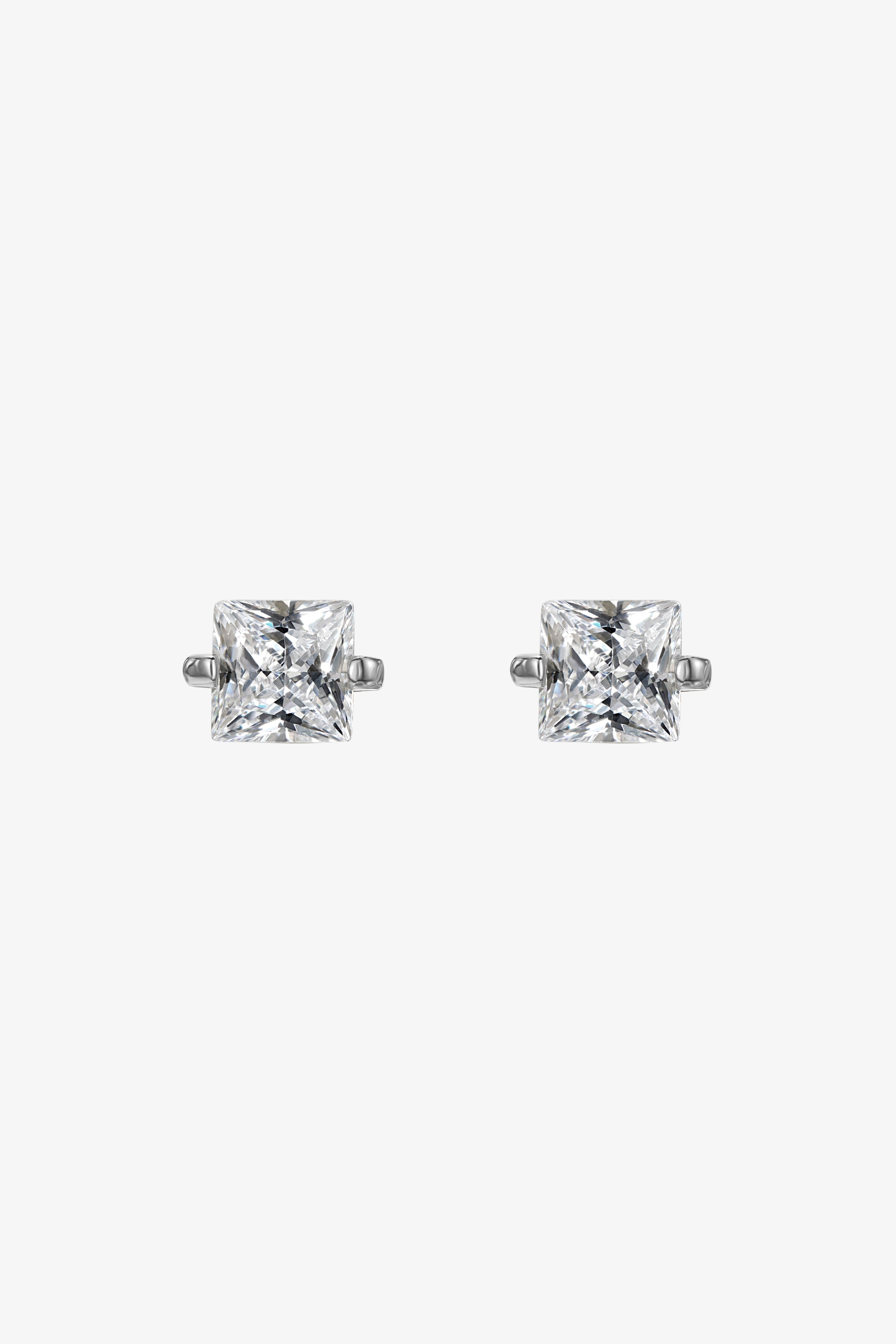 White Square Earrings