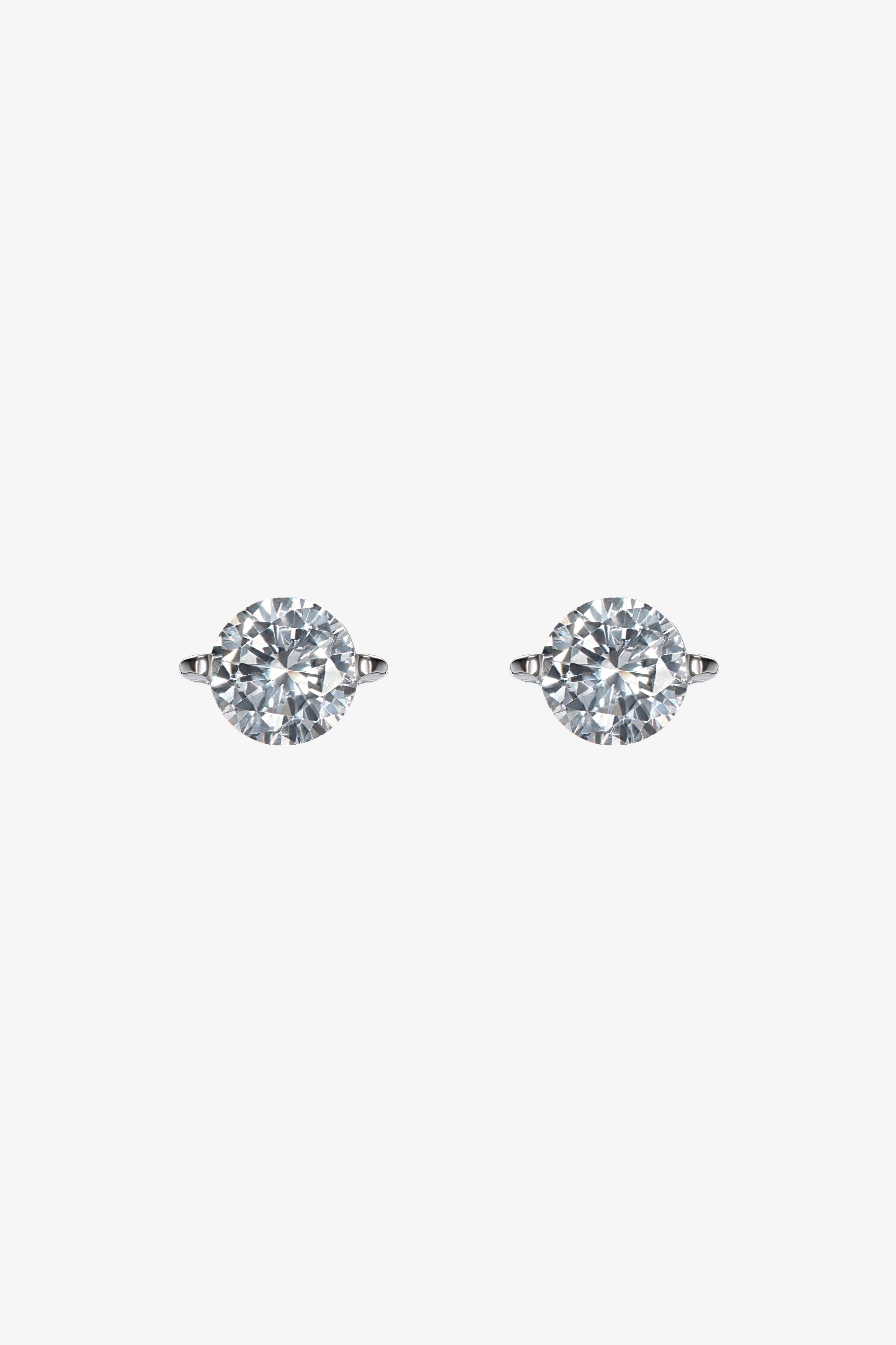 White Round Earrings