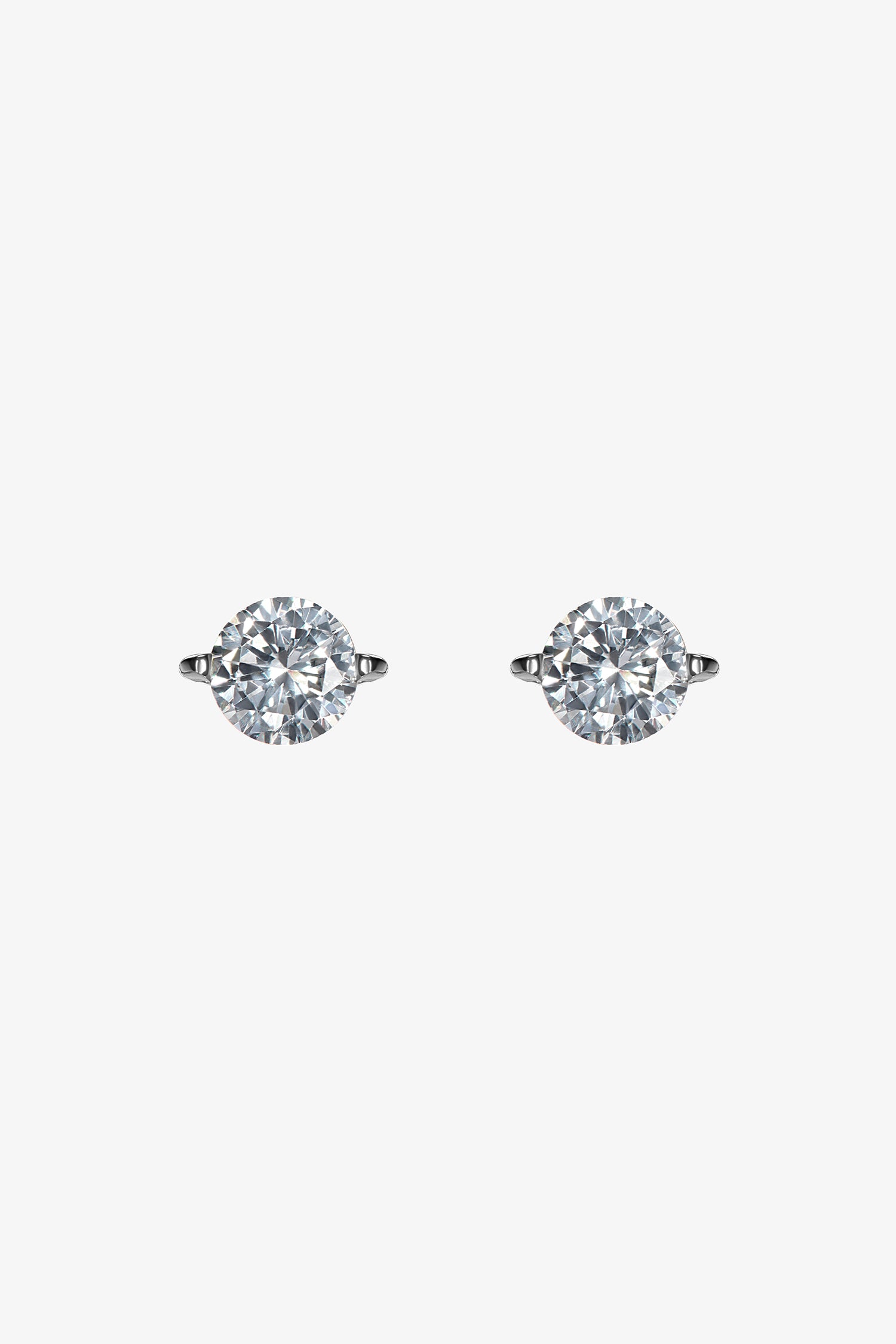 White Round Earrings