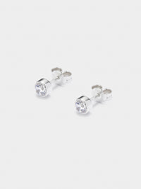 AW23 White Small Round Stud Earrings