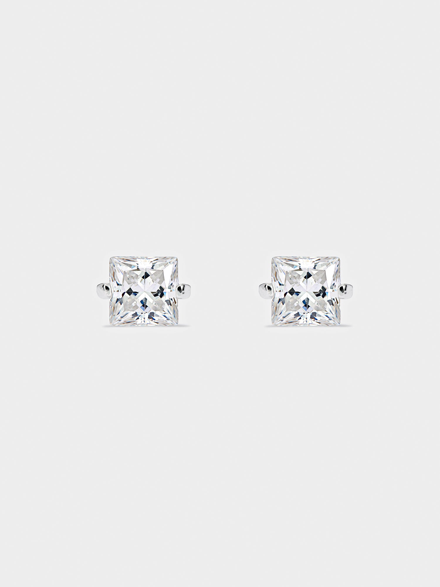 White Square Earrings M