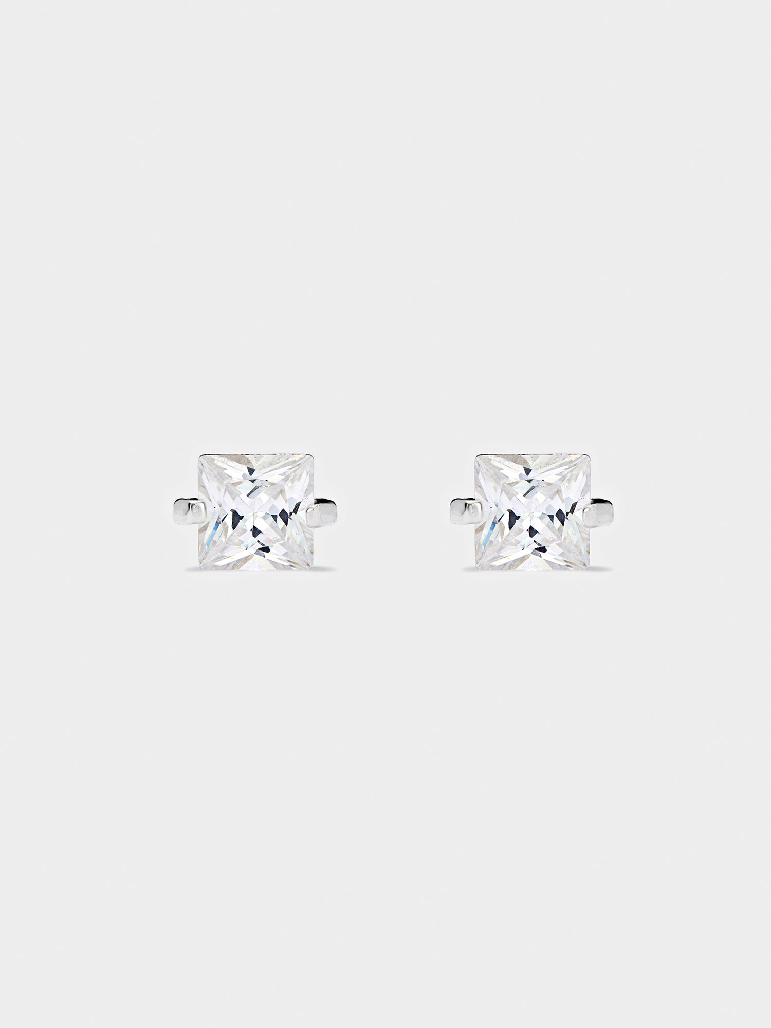 White Square Earrings S