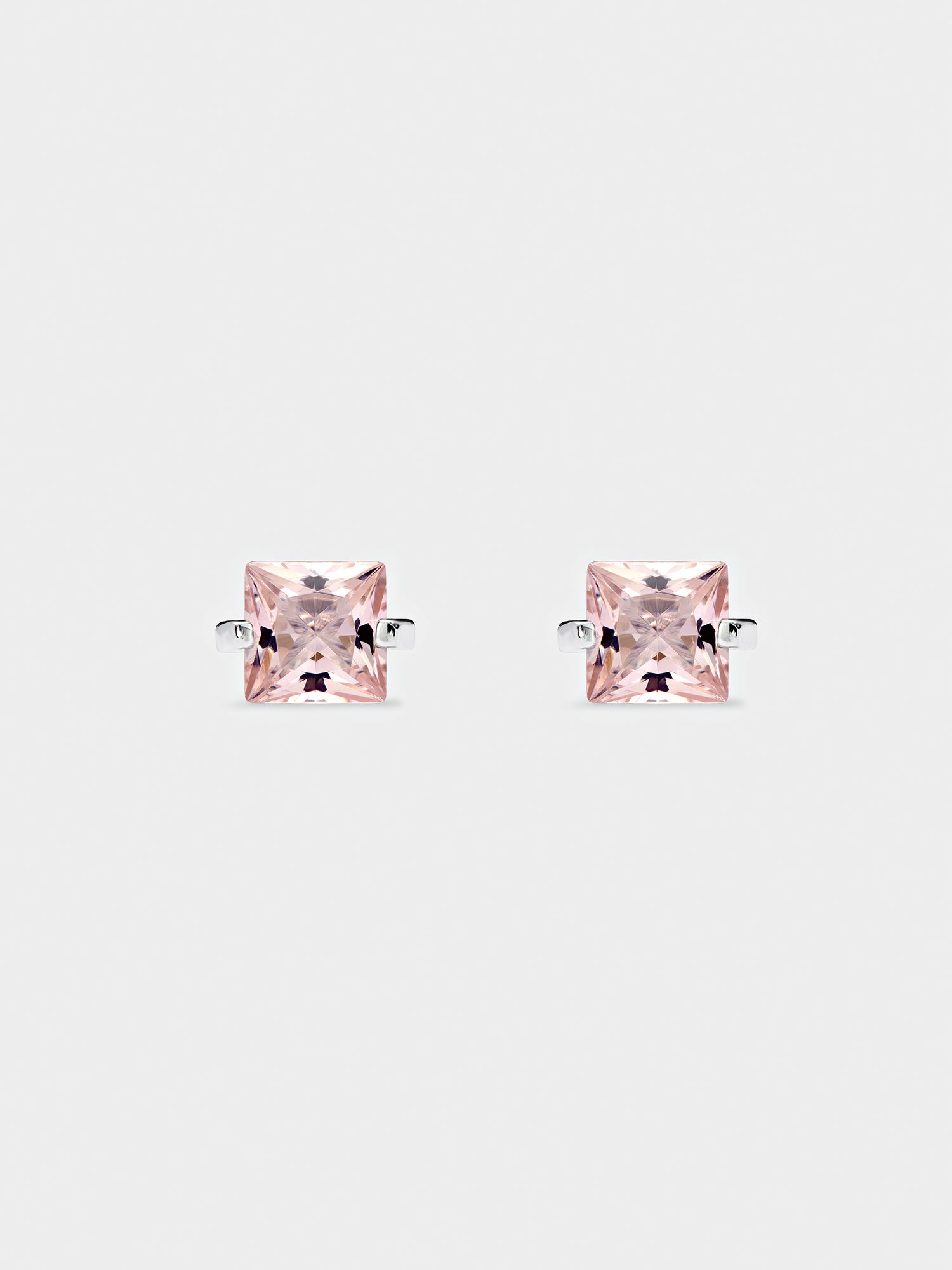 Morganite Square Earrings S