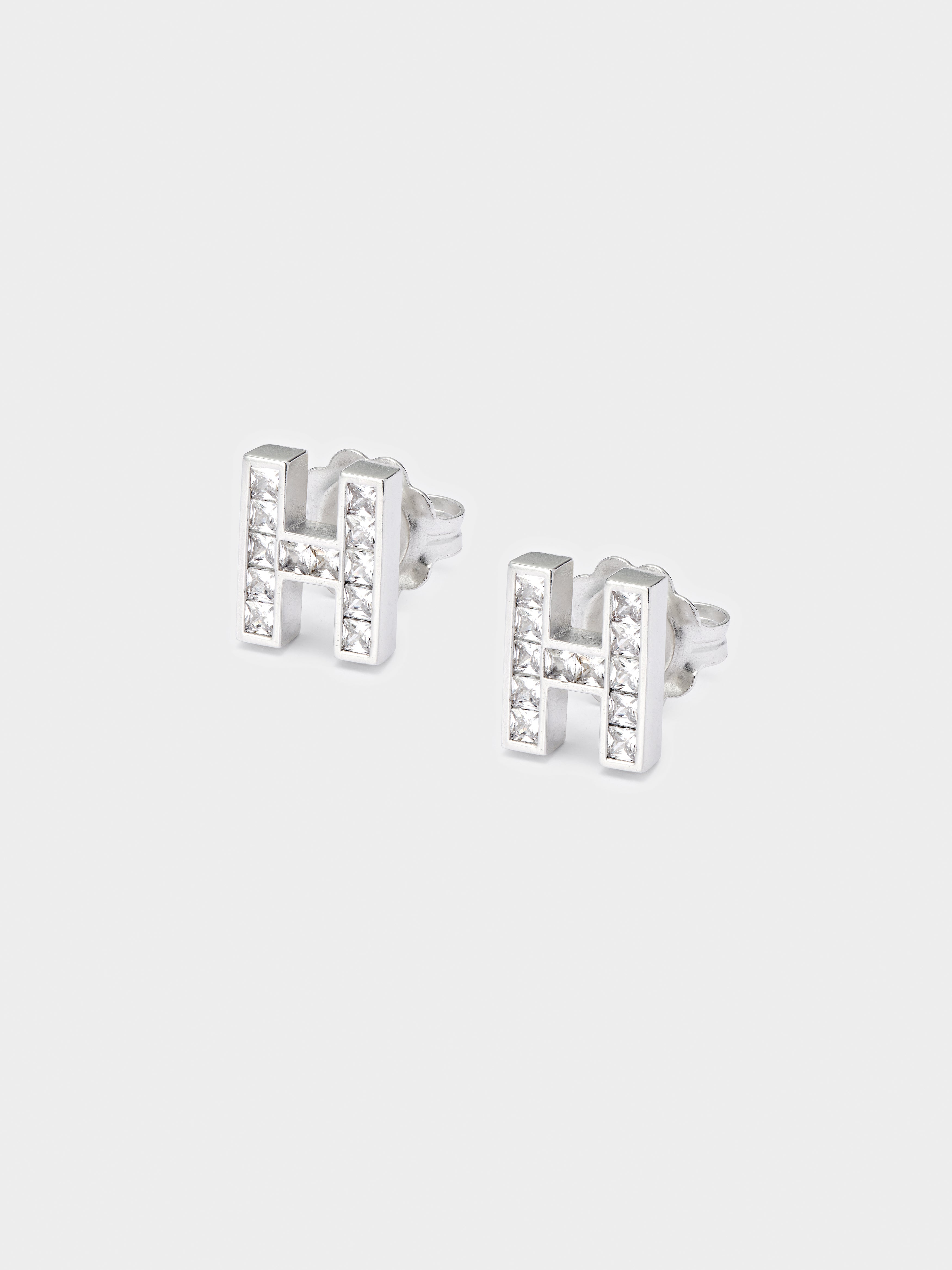 H Stud Earrings