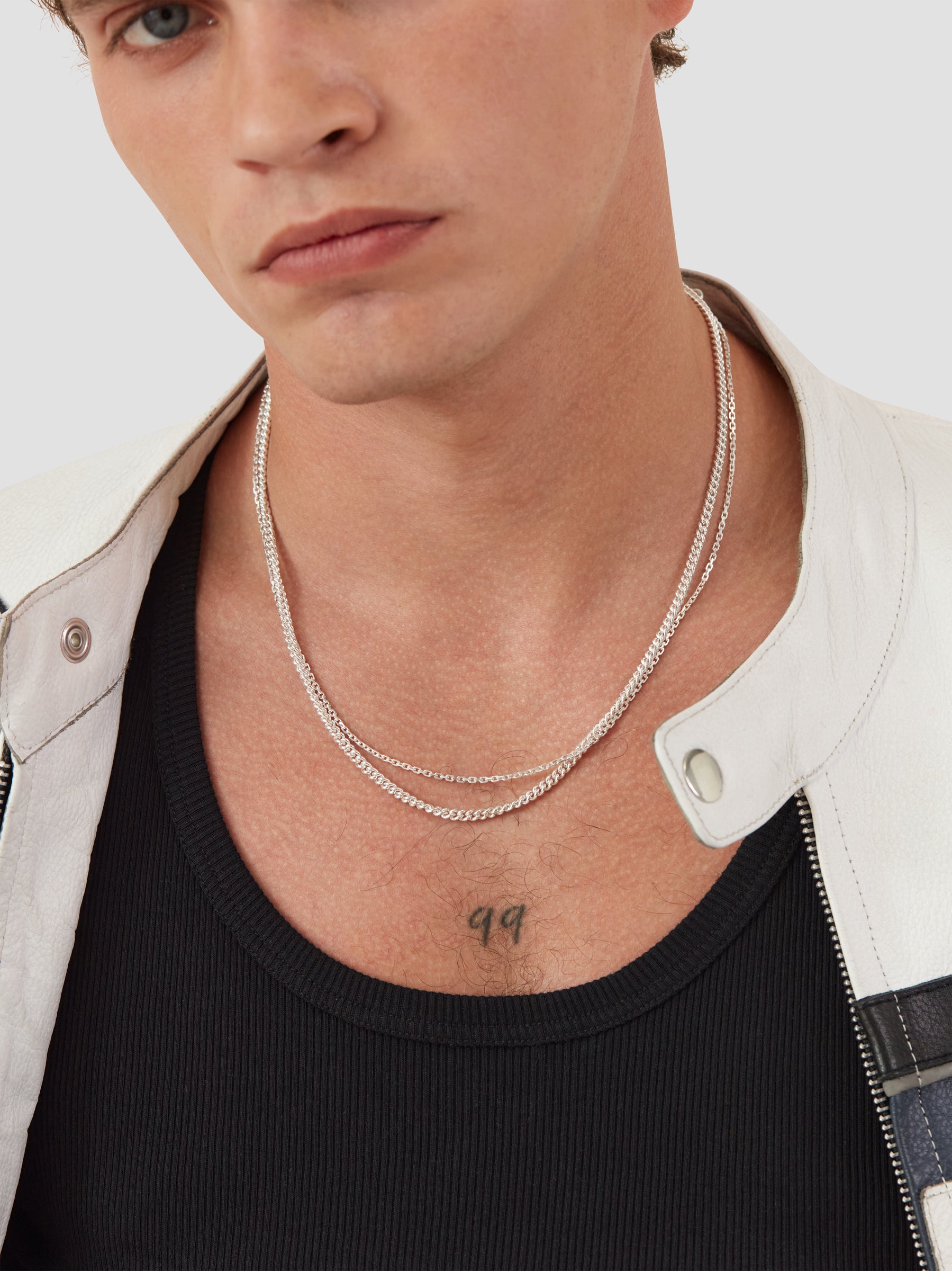 Silver Round Curb Chain M