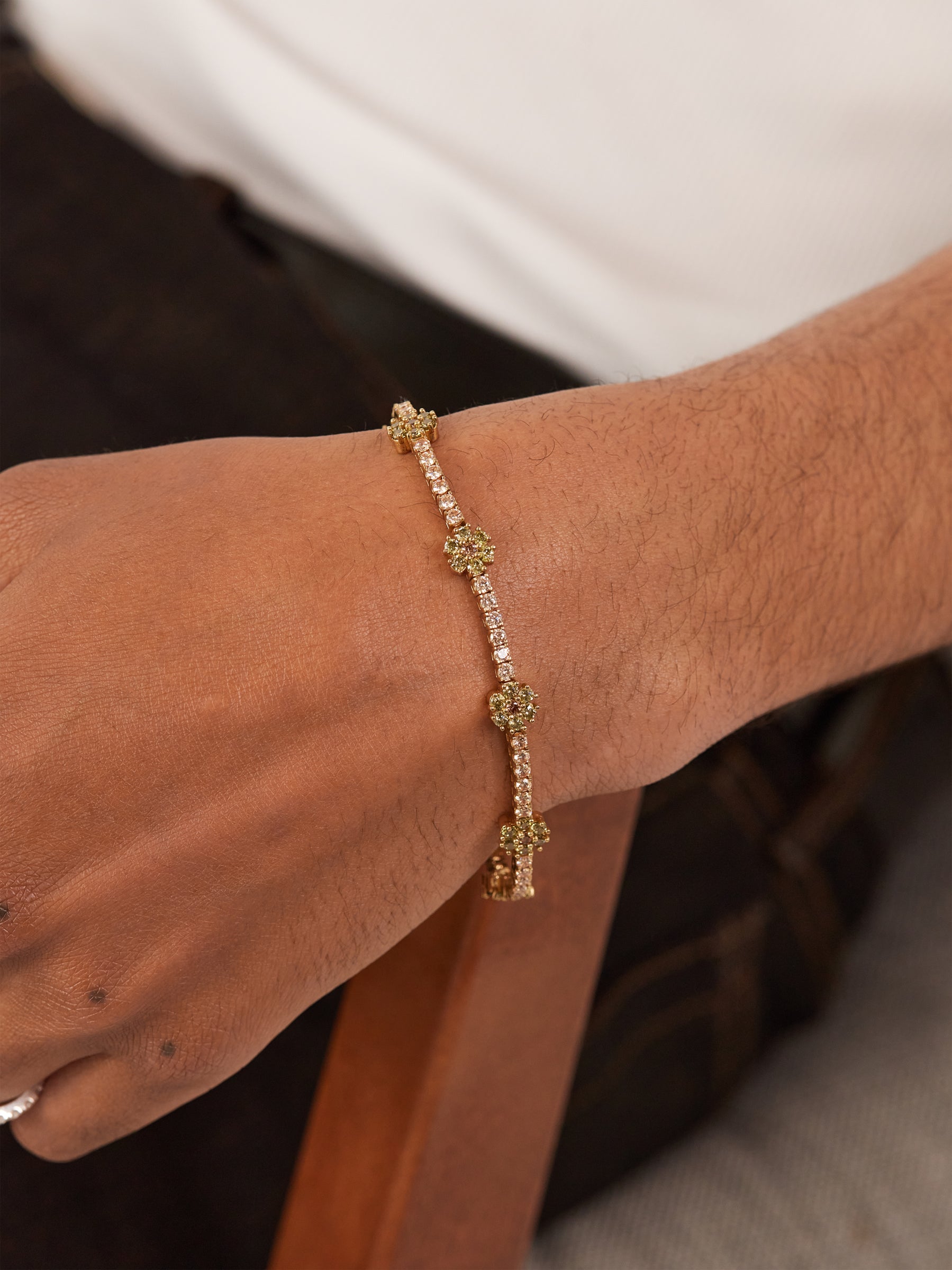 Champagne Bloom Tennis Bracelet