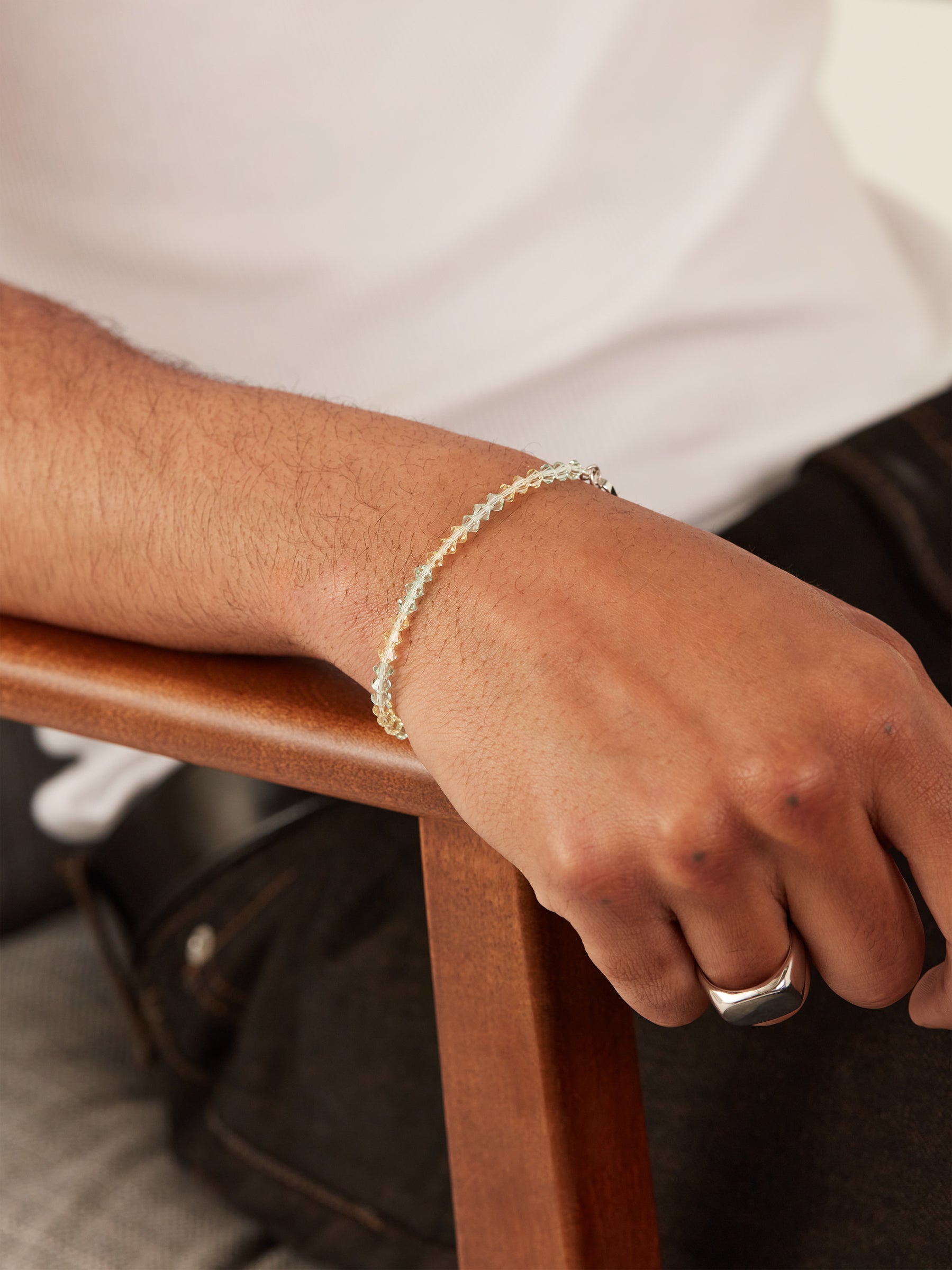 Leather Bracelet Men's Peridot Bracelets 6mm Peridot Bracelet