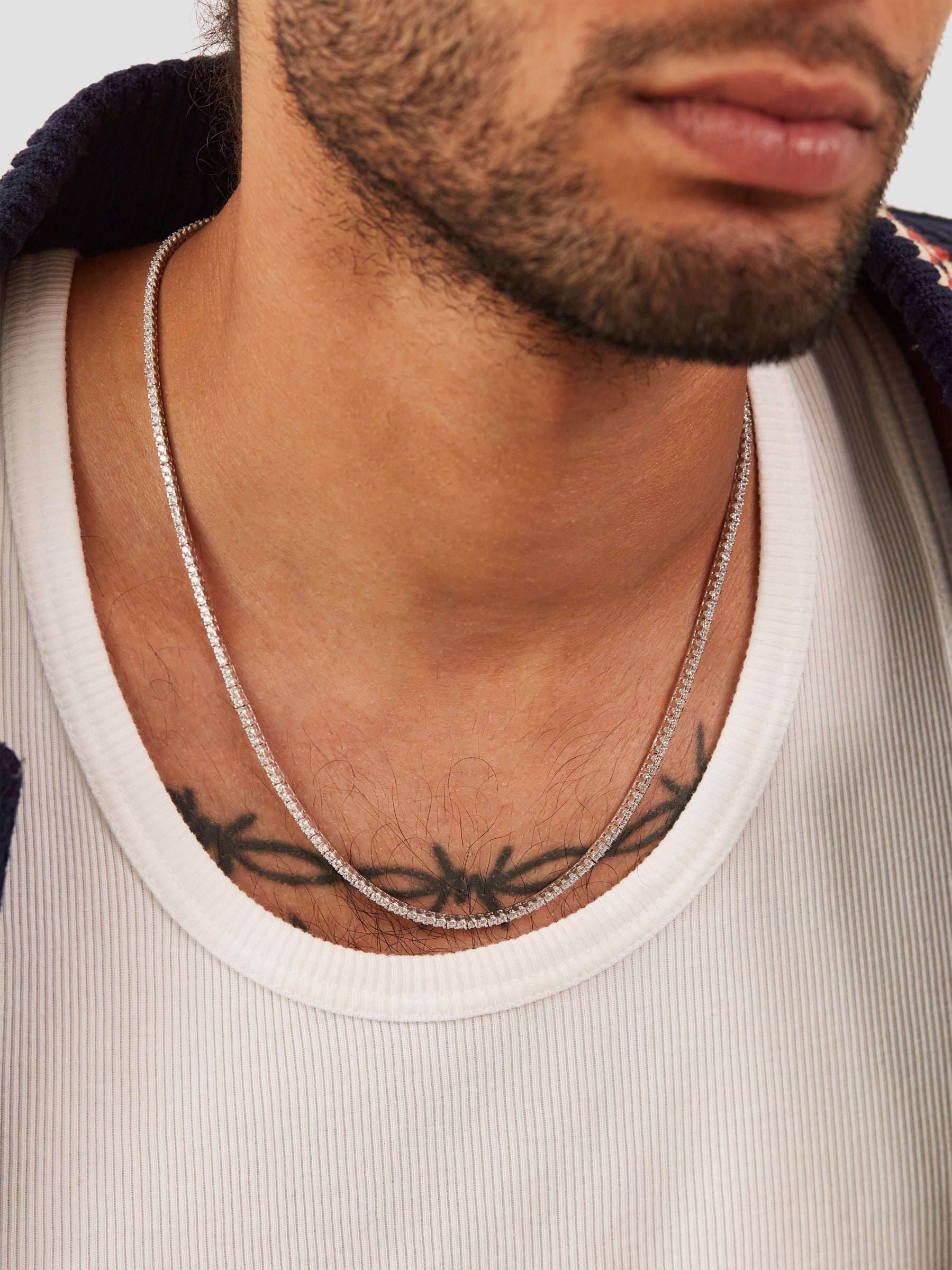 White Classic Tennis Chain S