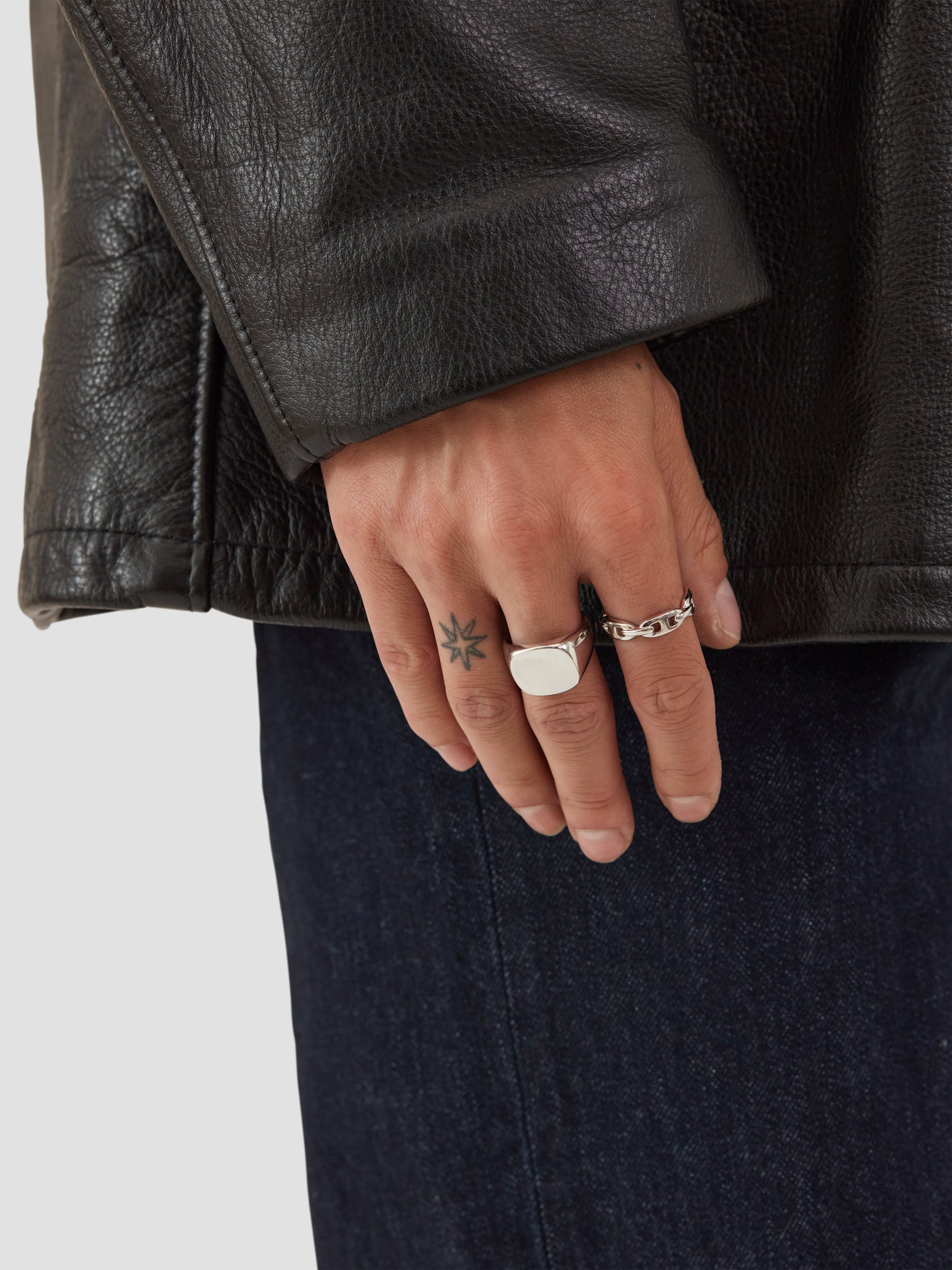 Silver Big Face Signet Ring