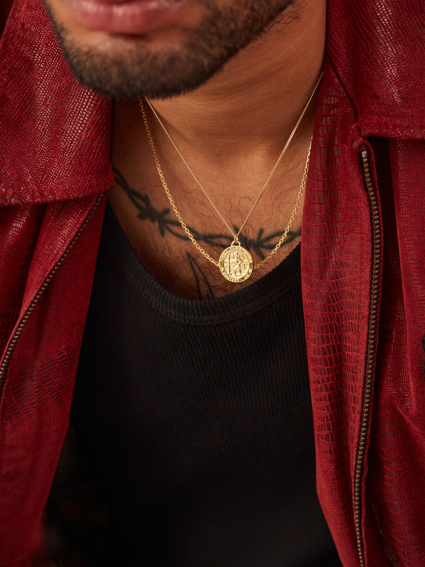 Gold St Christopher Pendant