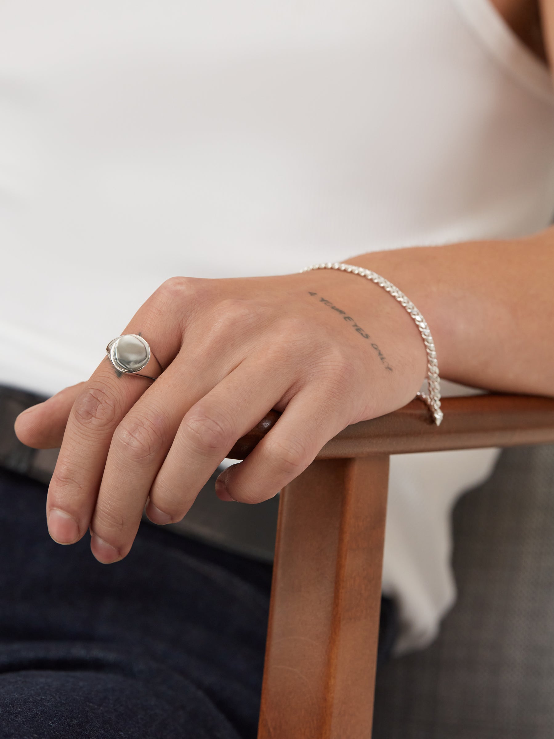 Silver Oval Signet Ring