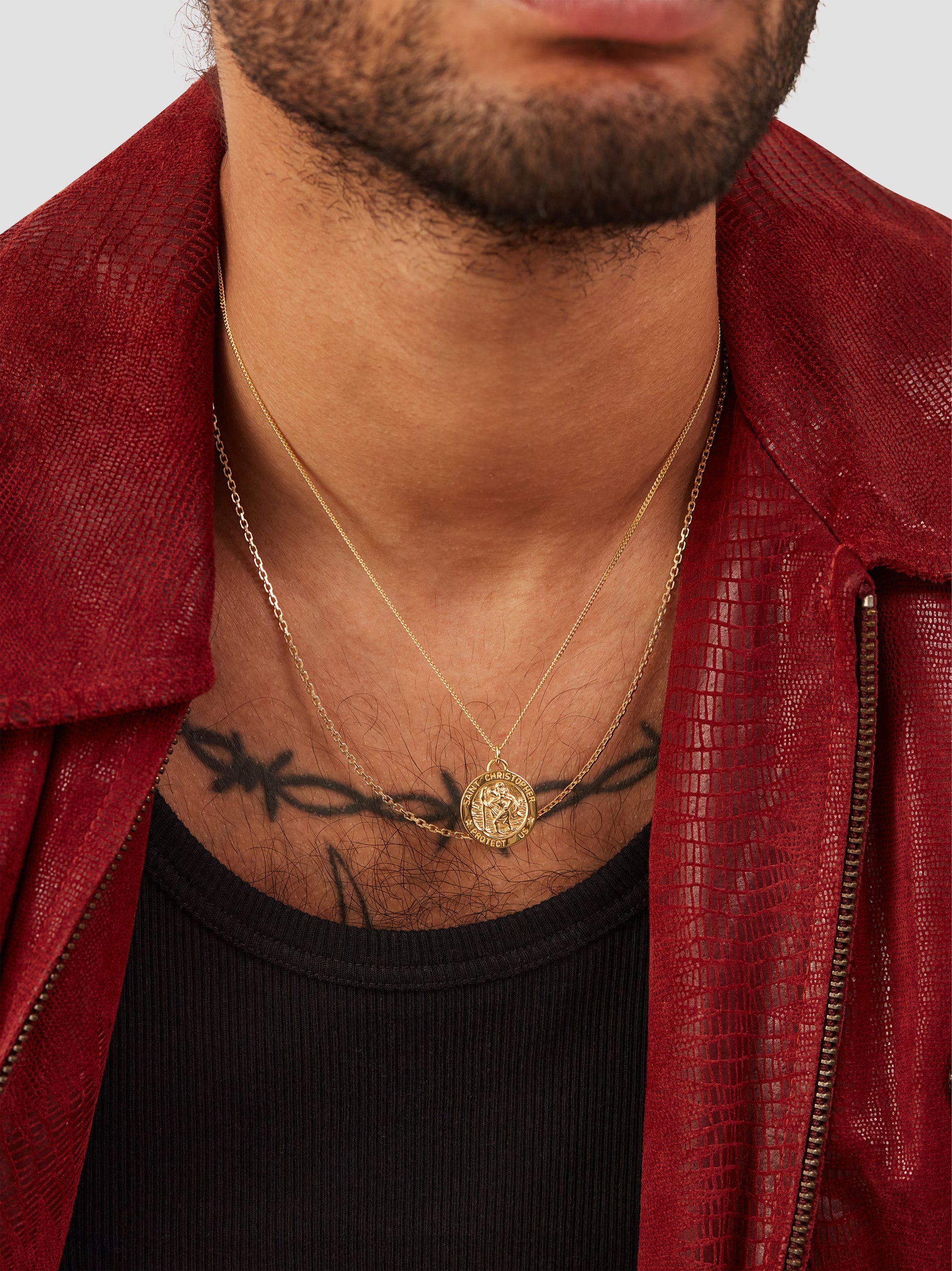 Gold St Christopher Pendant