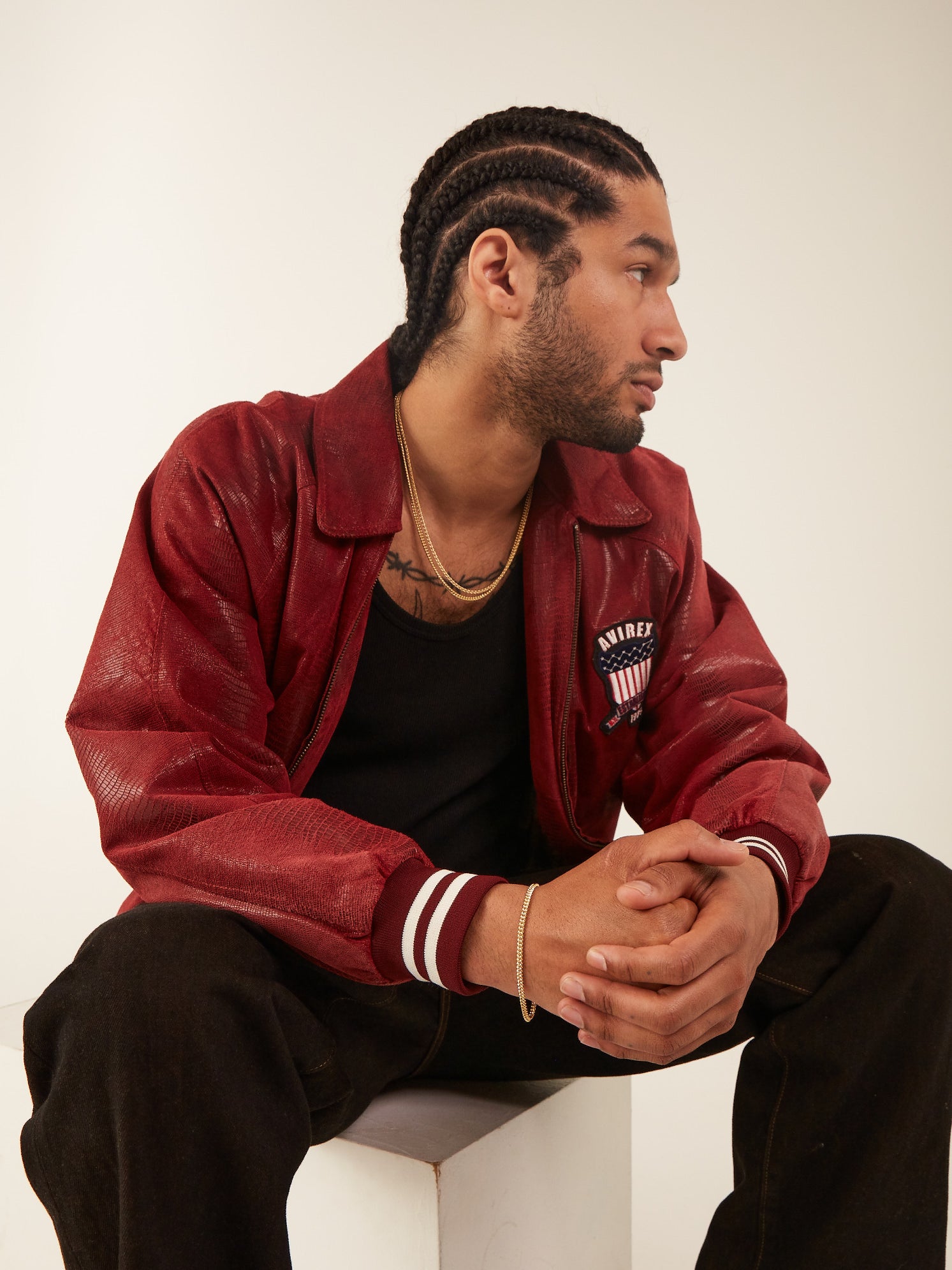 Gold Round Curb Bracelet M