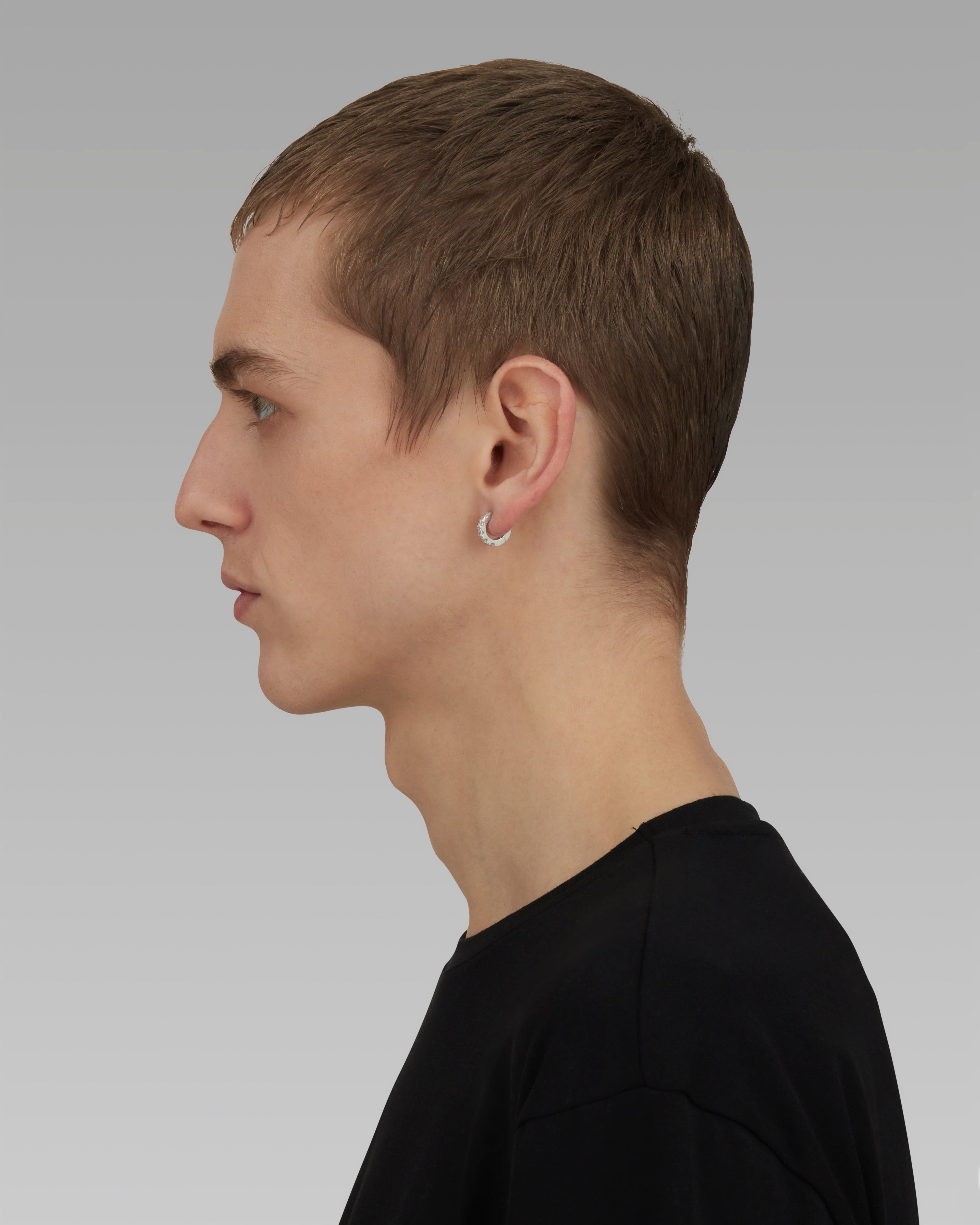 White Classic Hoops Earrings