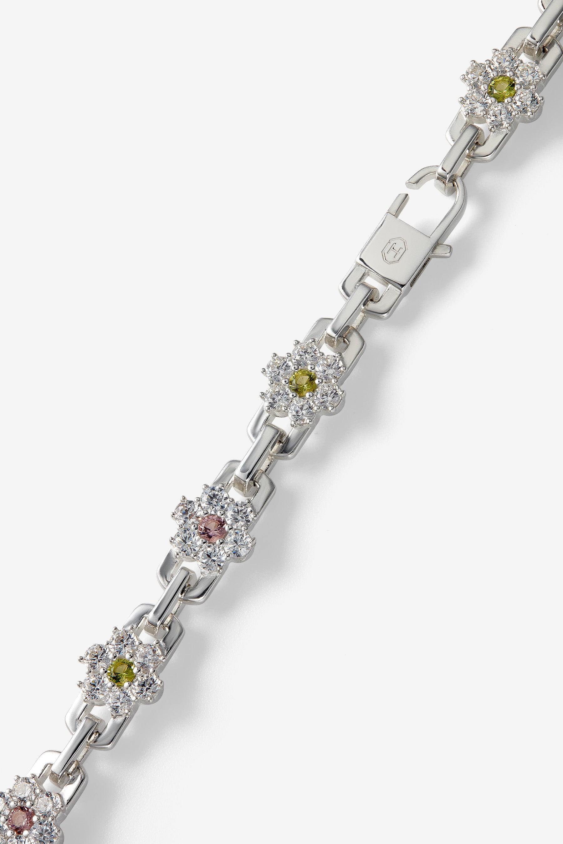 Peridot and Morganite Daisy Bracelet