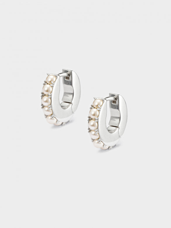 Pearl Eternity Hoop Earrings