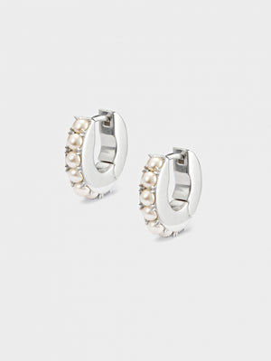 Pearl Eternity Hoop Earrings