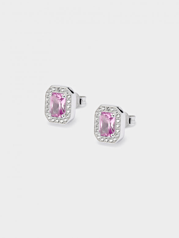 Pink Crown Stud Earrings