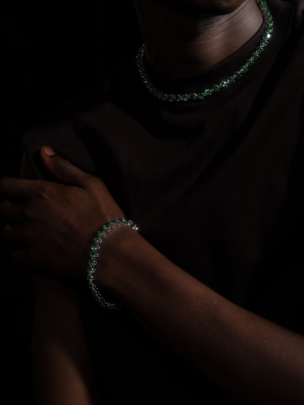 AW23 Green Heart Tennis Bracelet