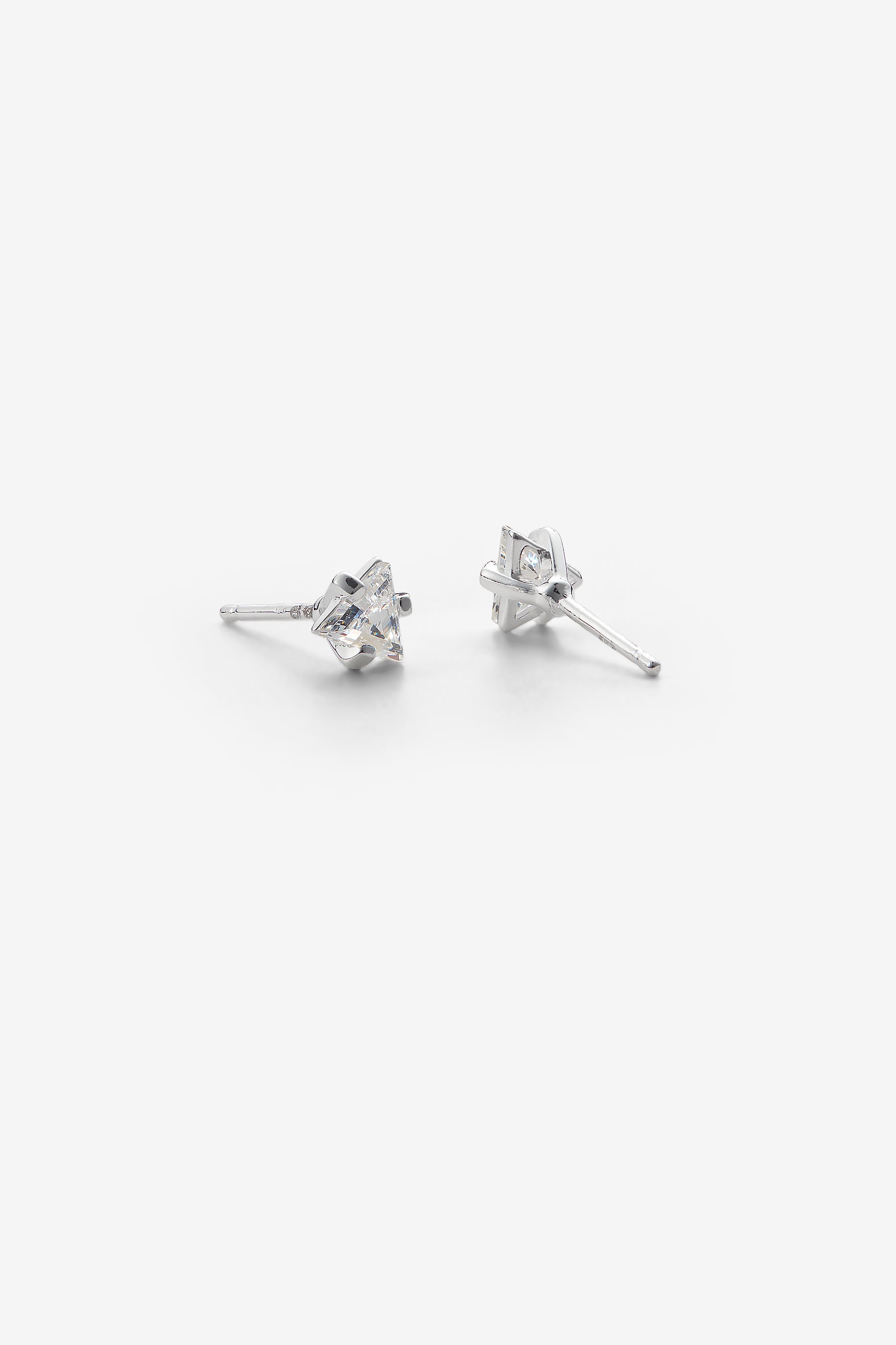 White Triangle Earrings
