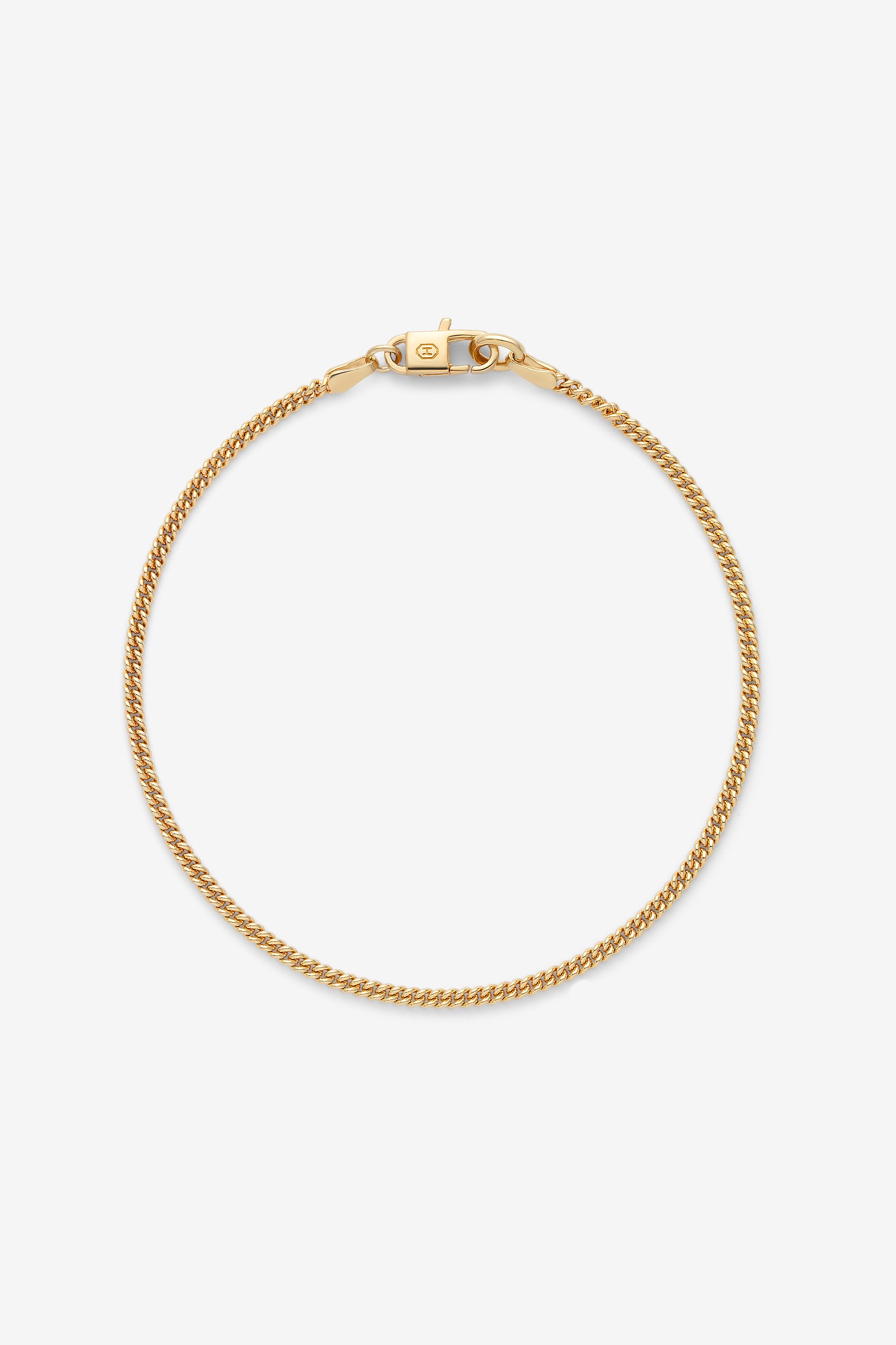 Gold Round Curb Bracelet S