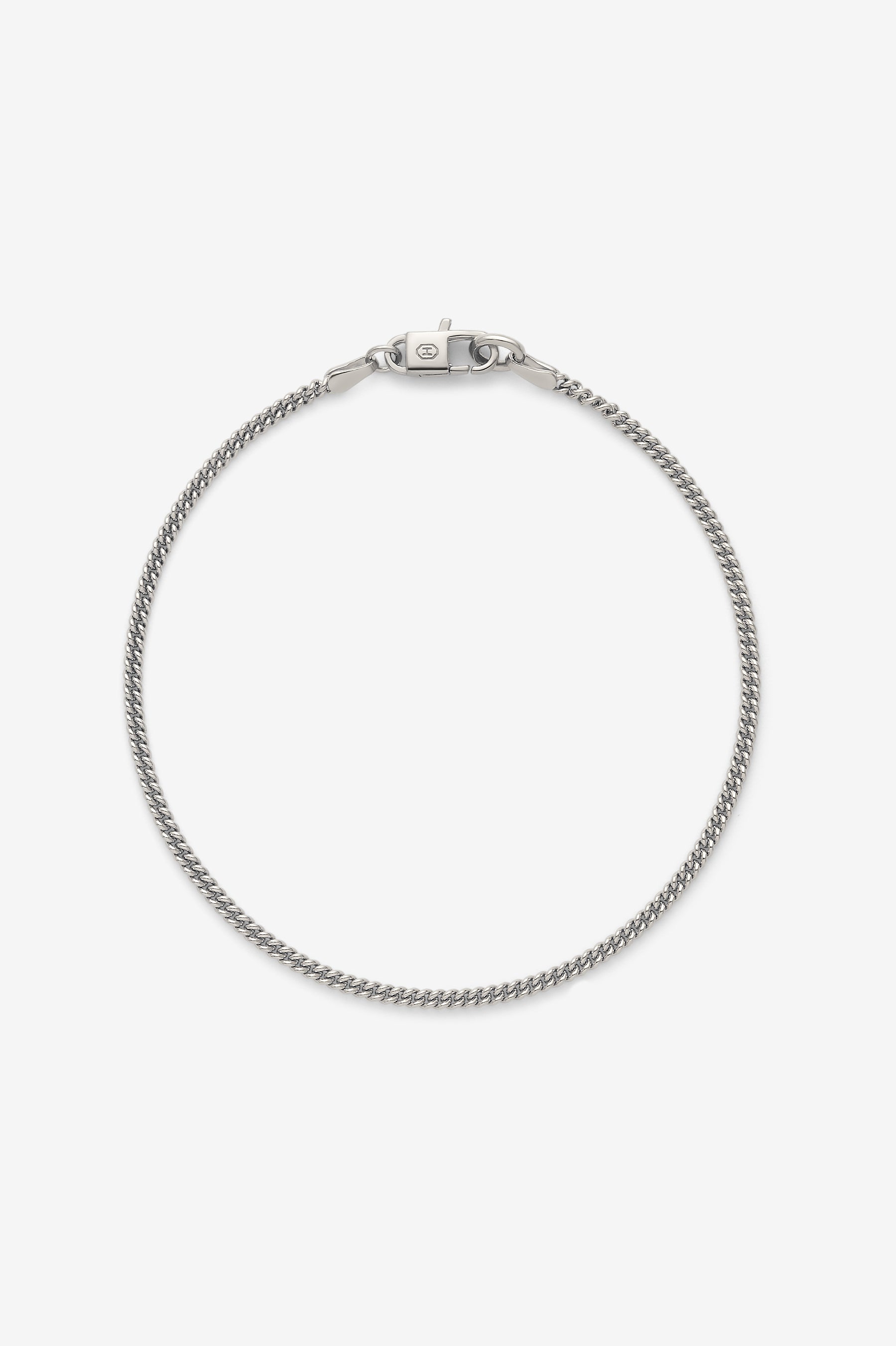 Silver Round Curb Bracelet S