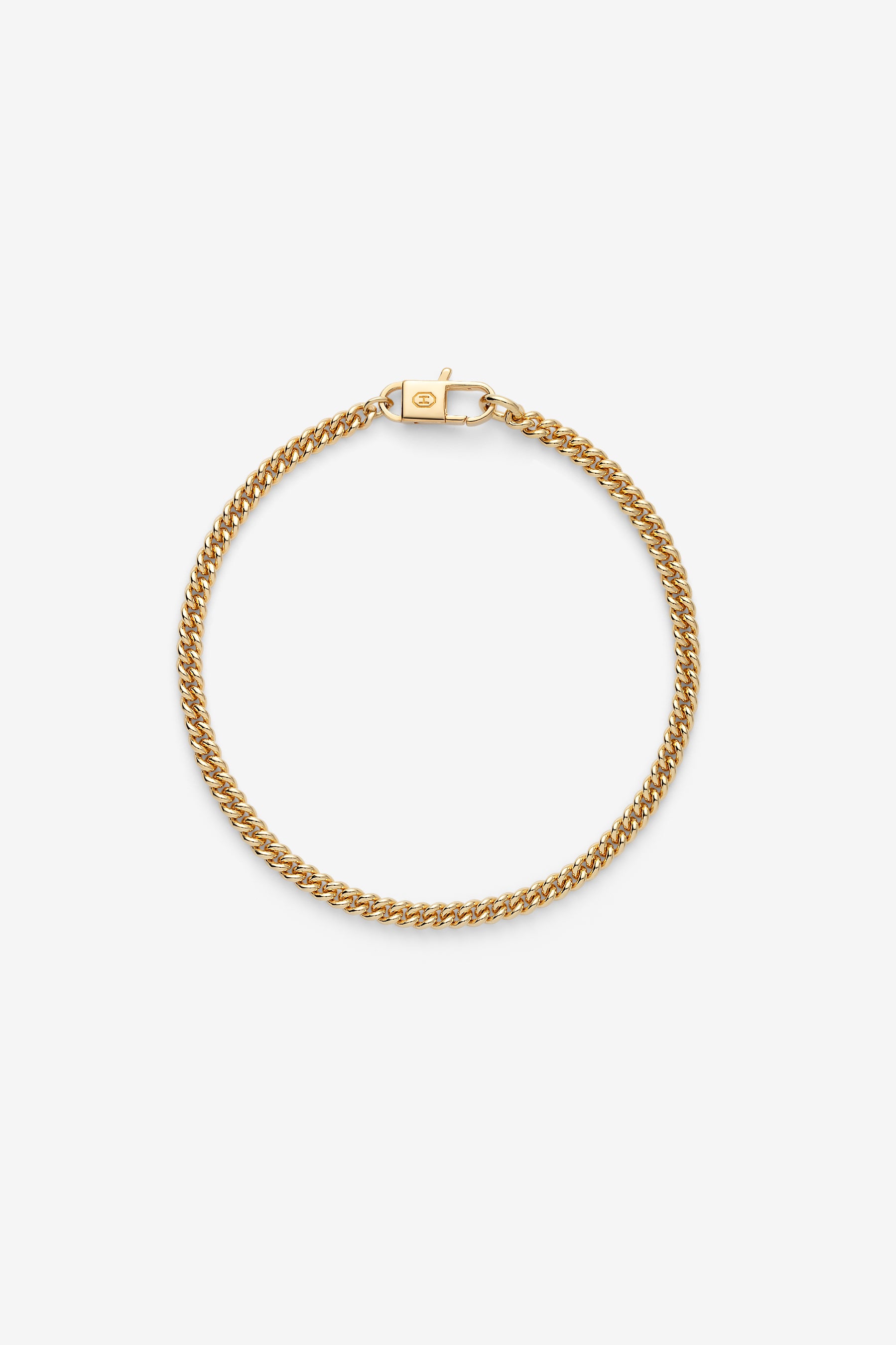 Gold Round Curb Bracelet M