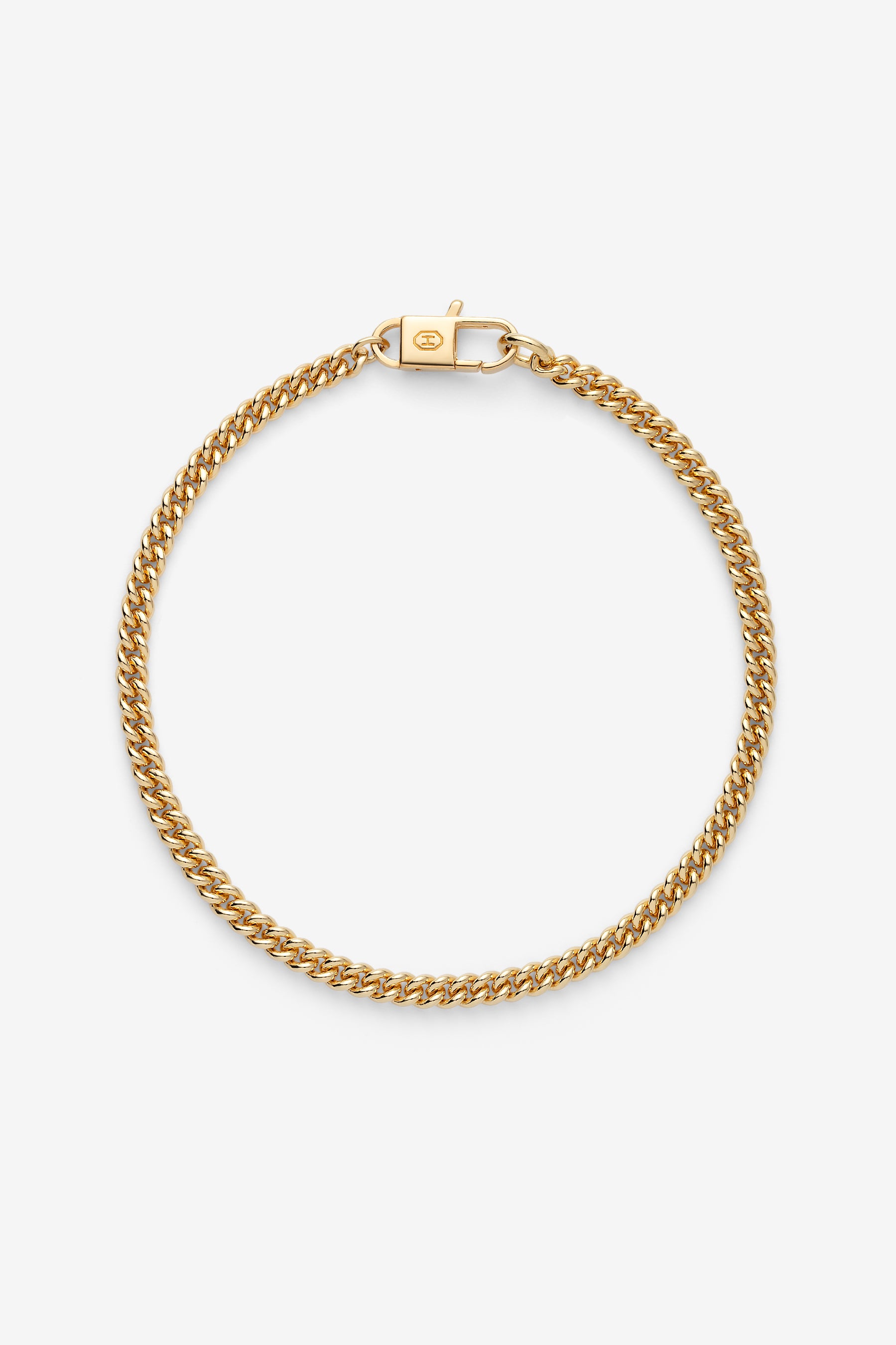 Gold Round Curb Bracelet M