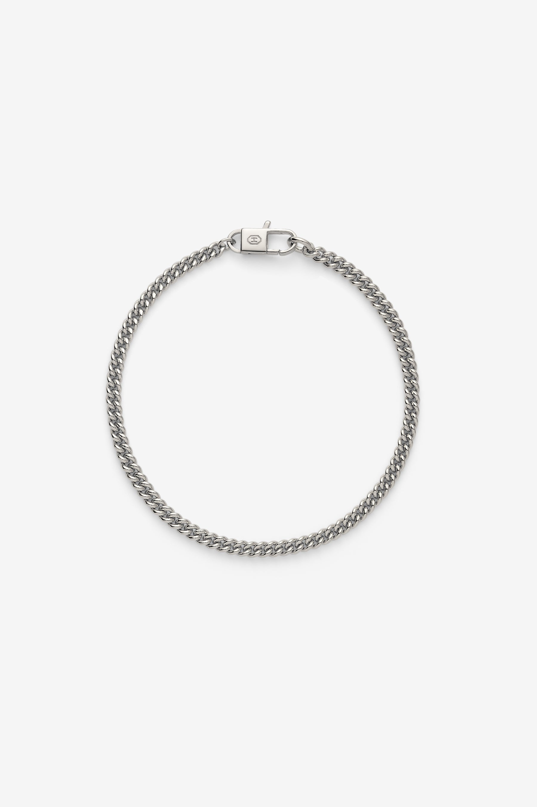 Silver Round Curb Bracelet M