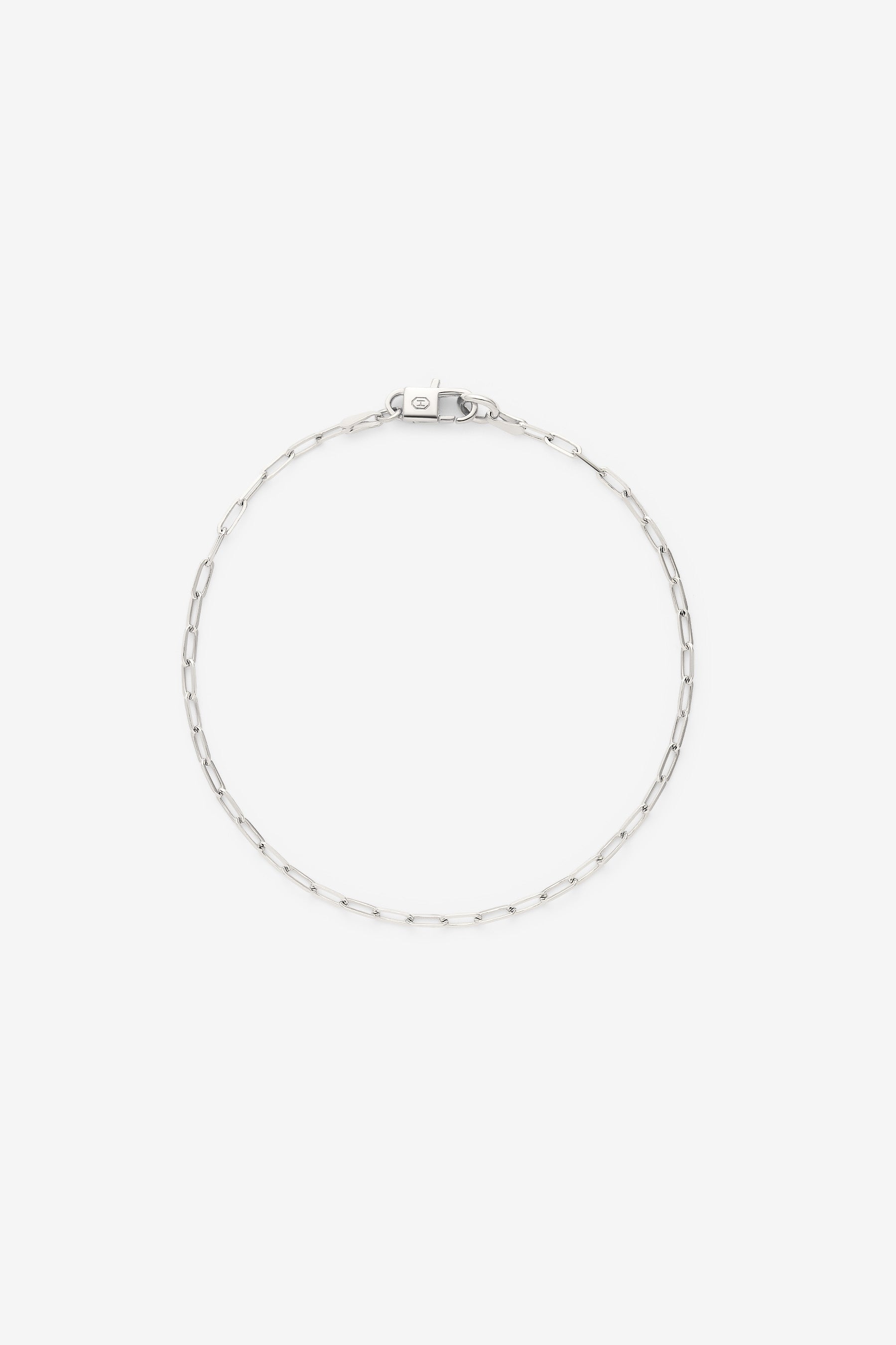 Silver Paper Clip Bracelet S